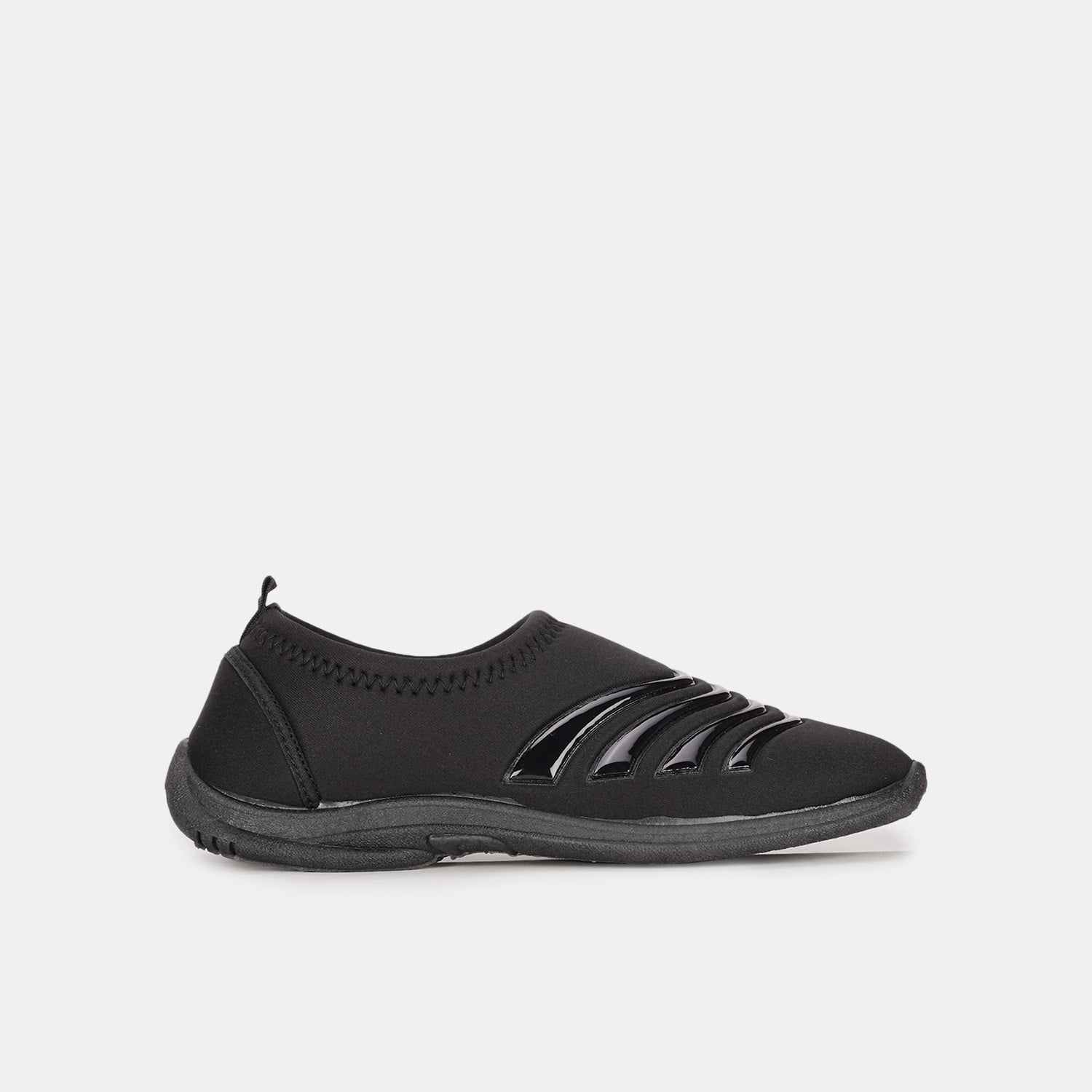 Bata black textured ballerinas for women