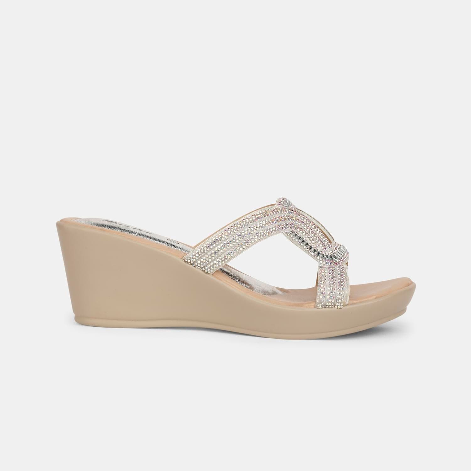 BATA SILVER MULE FOR WOMEN