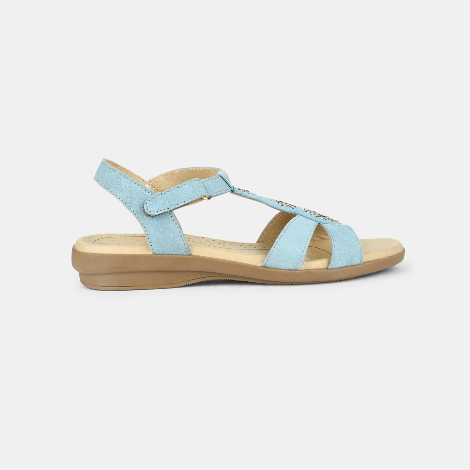Hush Puppies Light Blue Flat Sandals For Women