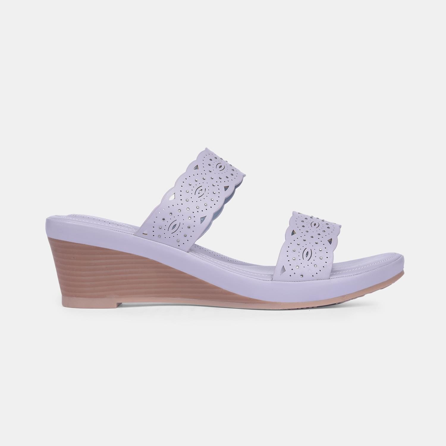 Bata comfit grey double strap mid-heel wedge mules for women
