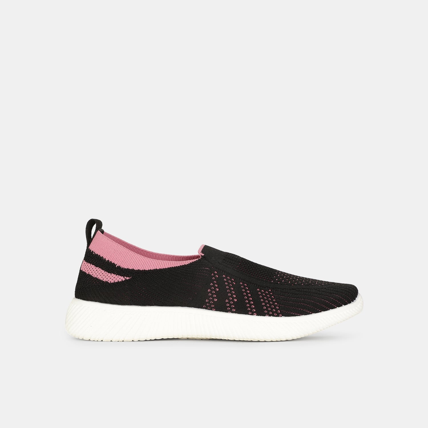 Bata black textile slip-on sneaker shoes for women