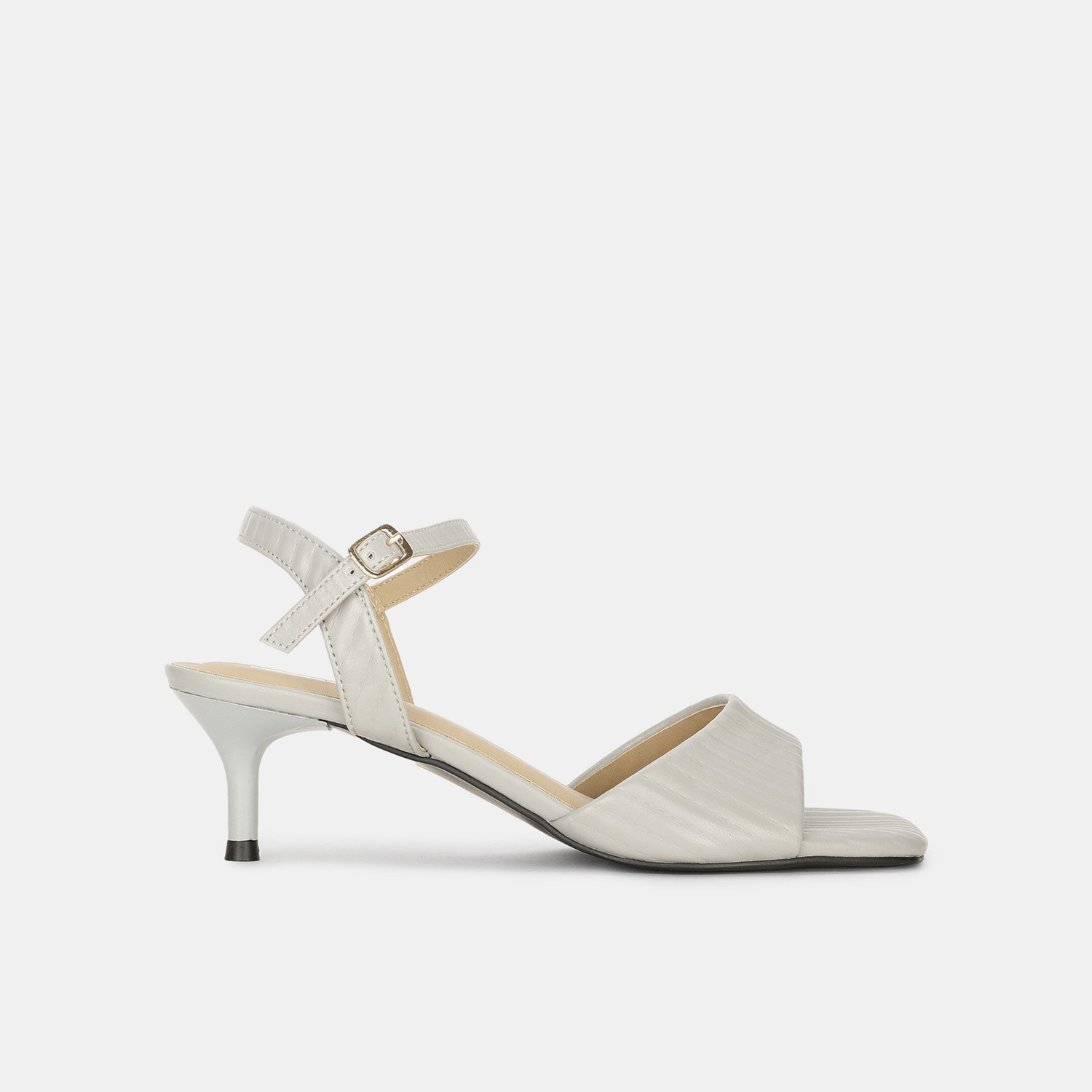 Bata red label grey textured kitten heels for women