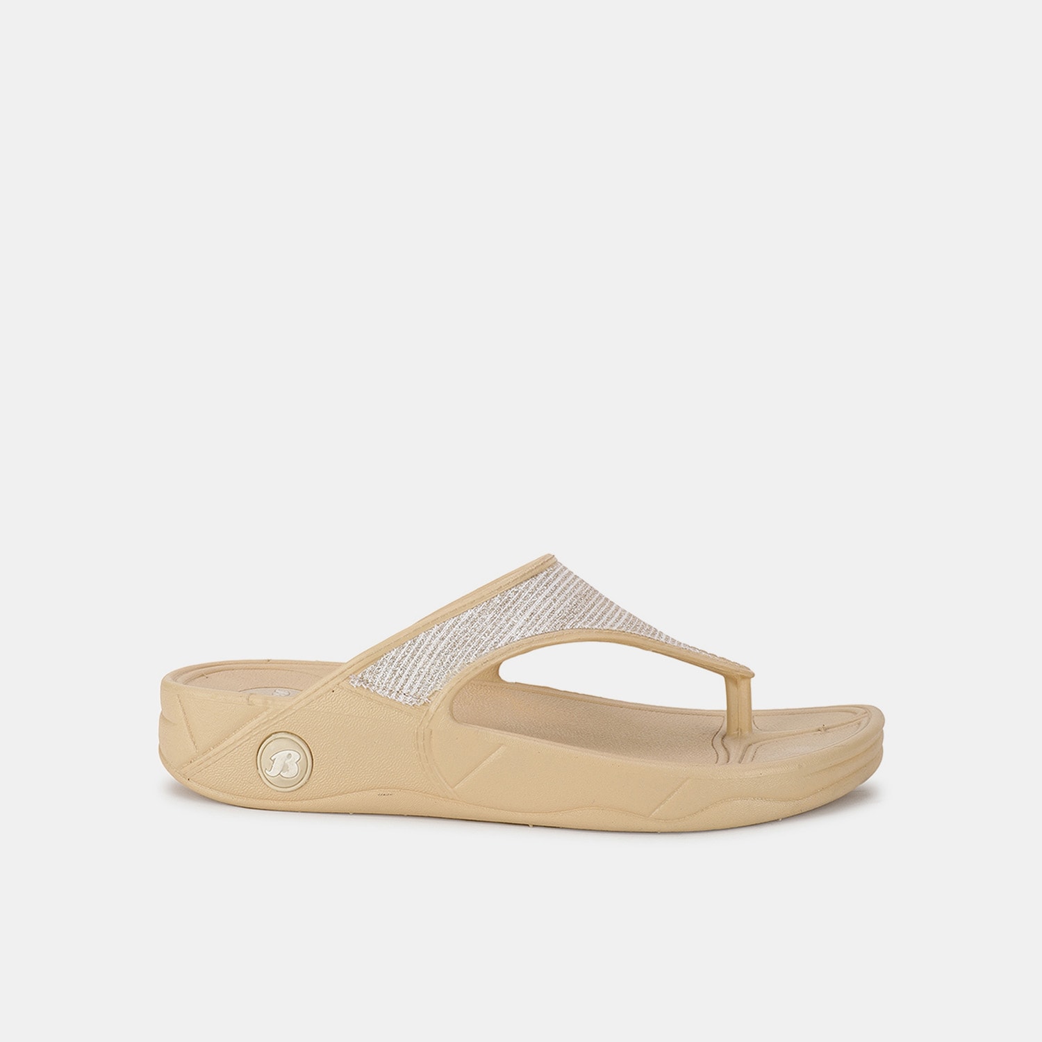 Bata Beige Flat Flip Flop Thongs For Women
