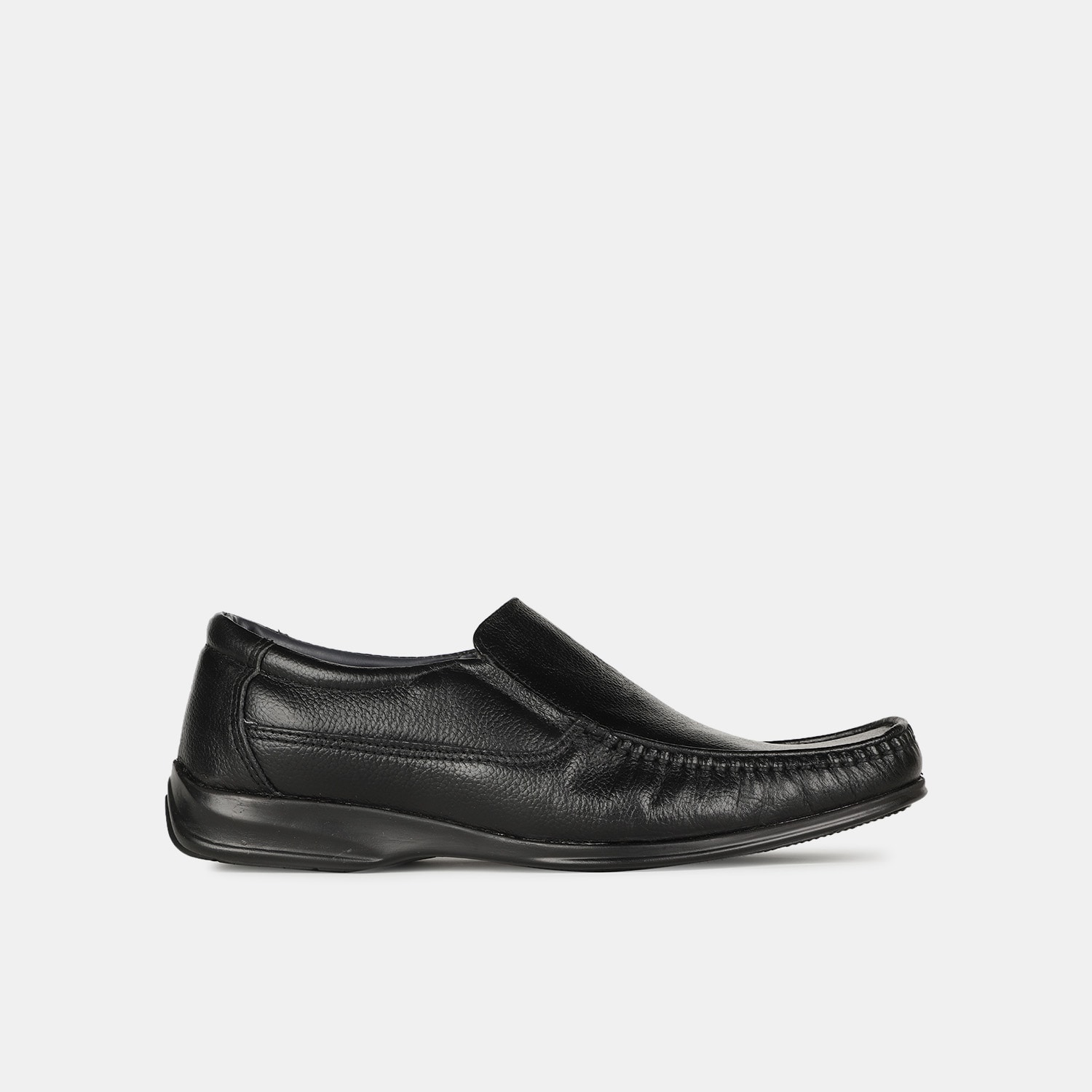 Bata black moccasins with lace-up detail for men