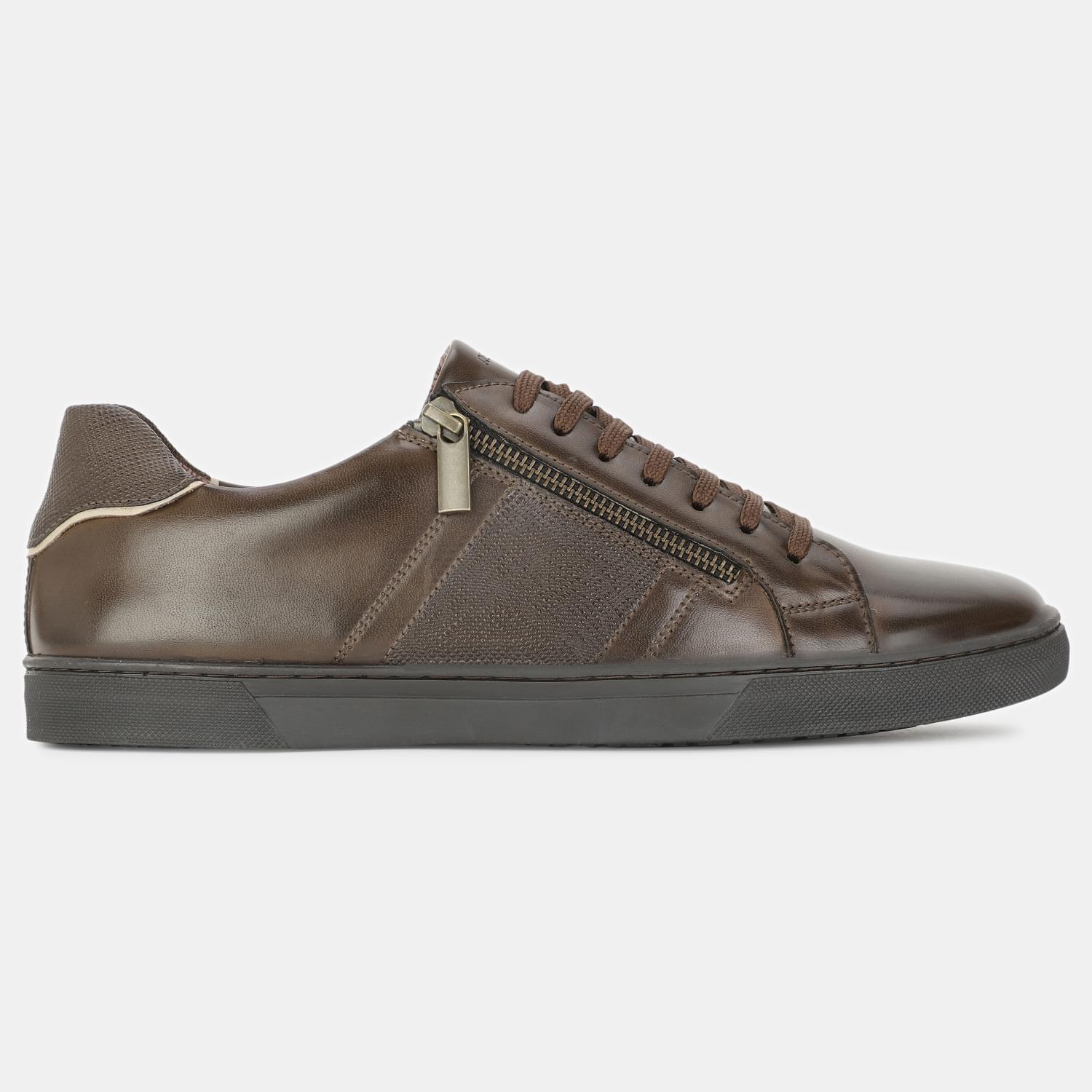 Red label dark brown sneakers for men