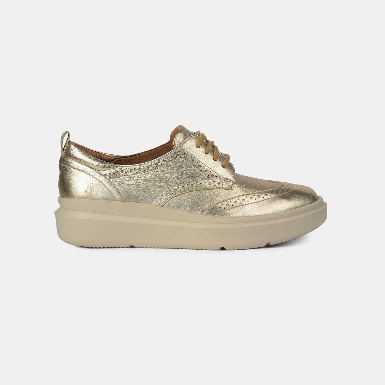 Hush Puppies Gold Lace Up Casual Shoes For Women