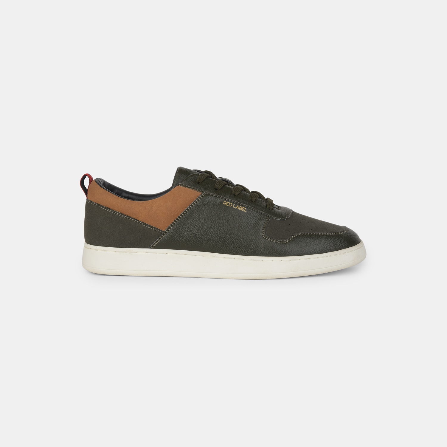 Red Label Olive Casual Lace-Up Shoes For Men