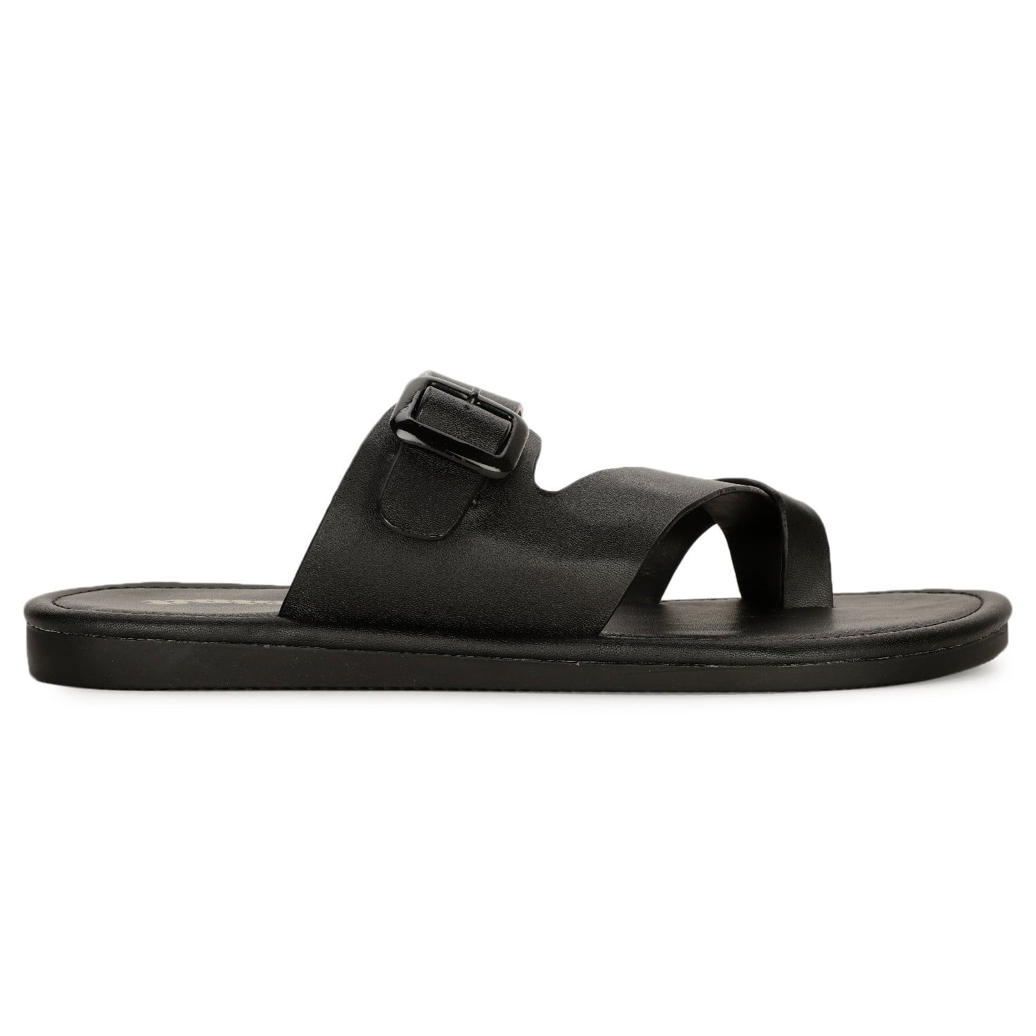 Bata black toe ring slippers for men