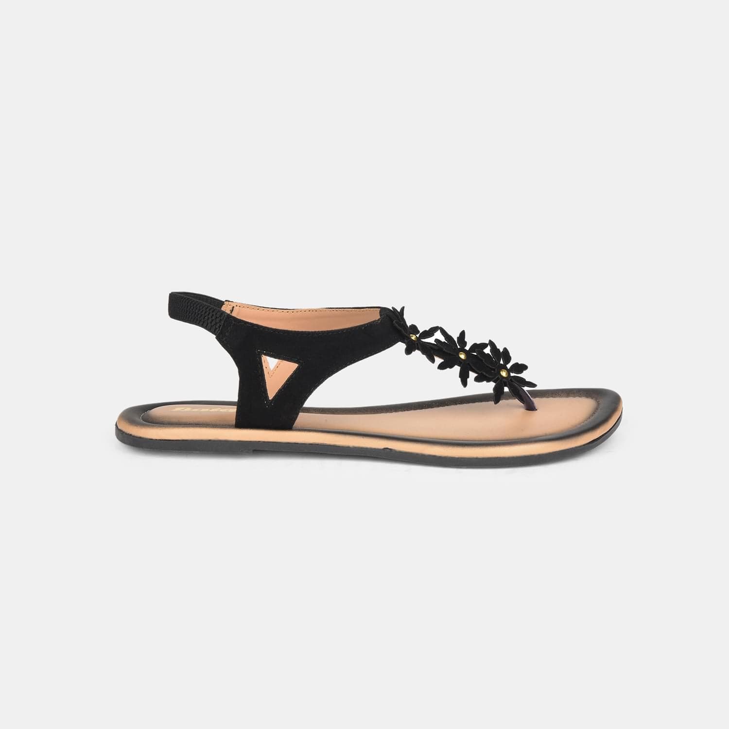 Bata Black Flat Sandals for Women