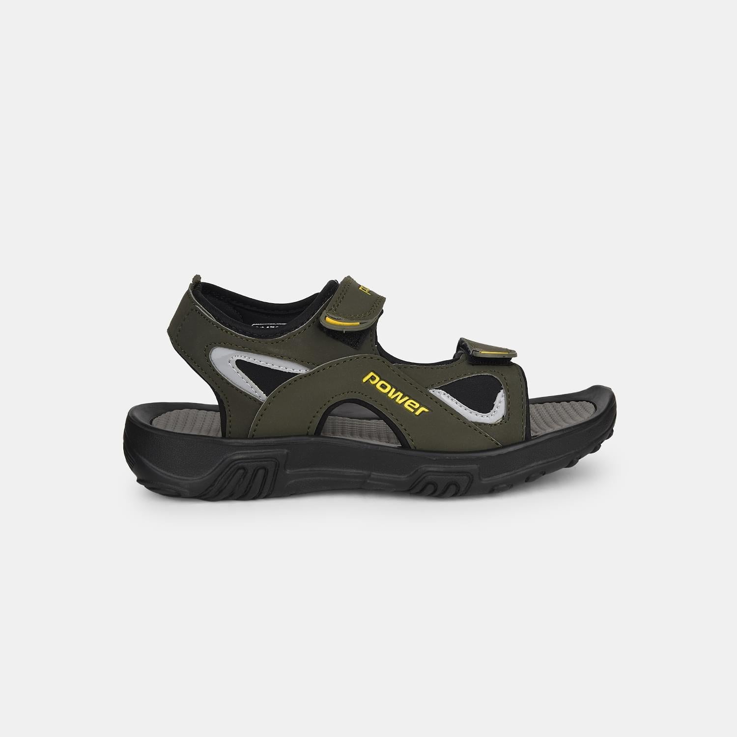 Power Black Sports Sandals For Men