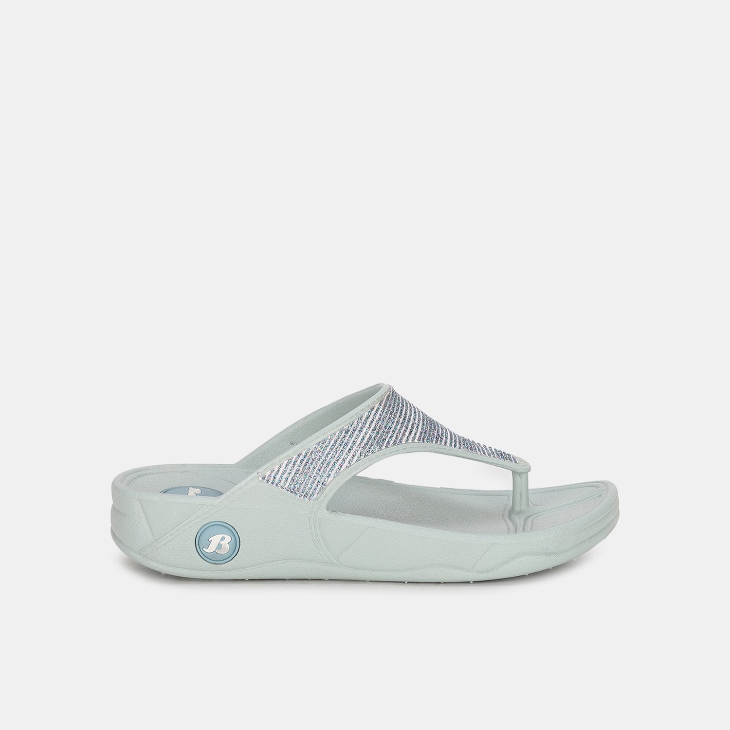 Bata Light Blue Flat Flip Flop Thongs For Women
