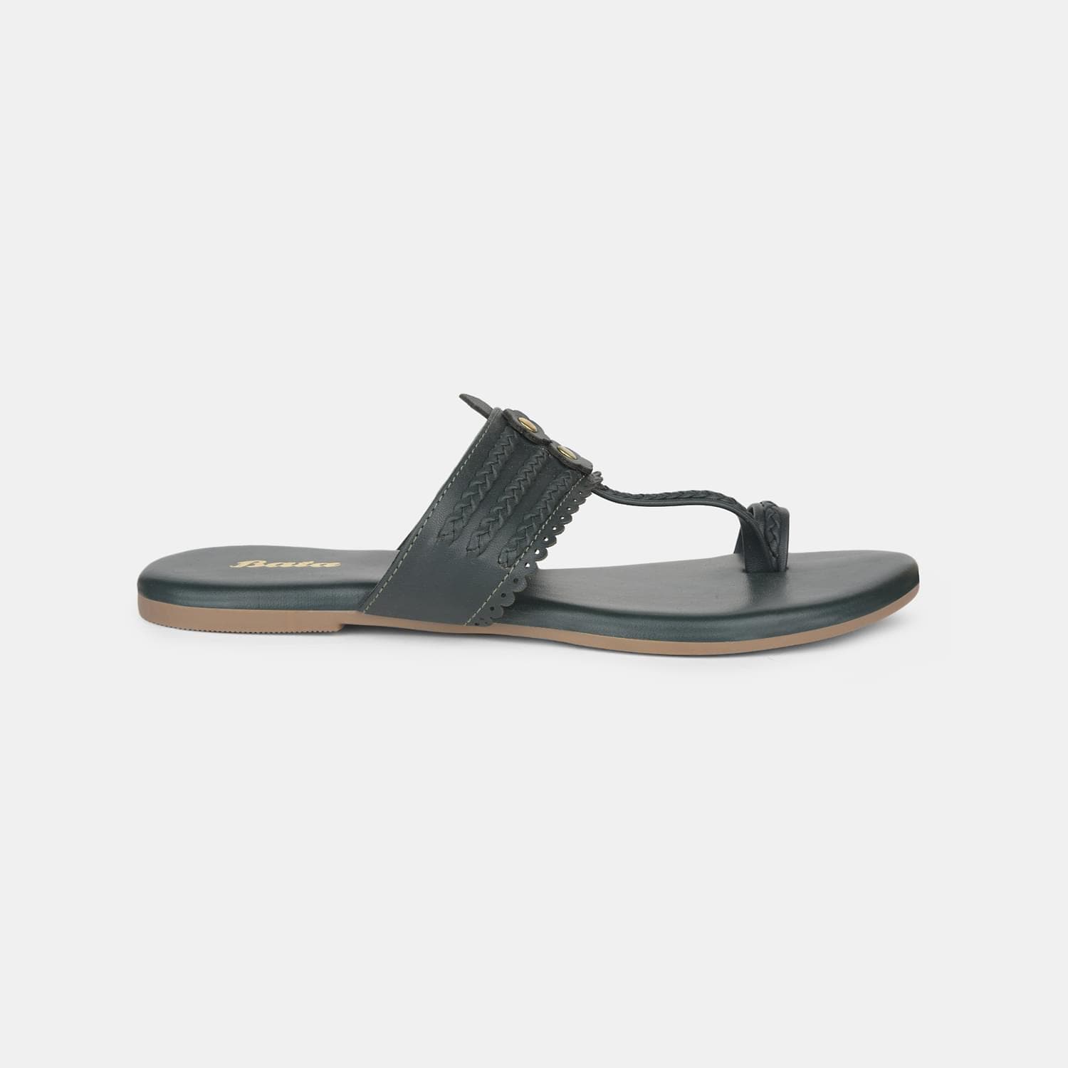 Bata olive casual toe ring slippers for women