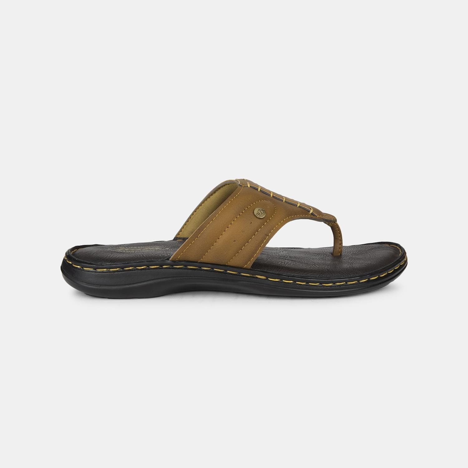 Bata brown casual thong slippers for men