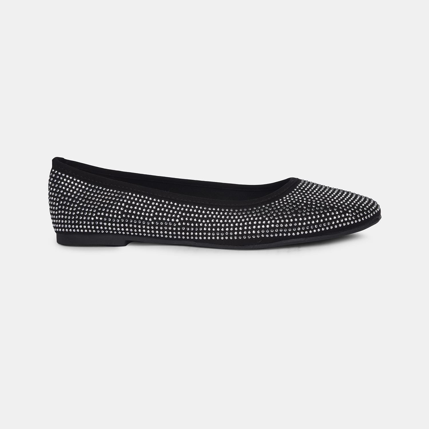 Bata black embellished ballerina flats for women