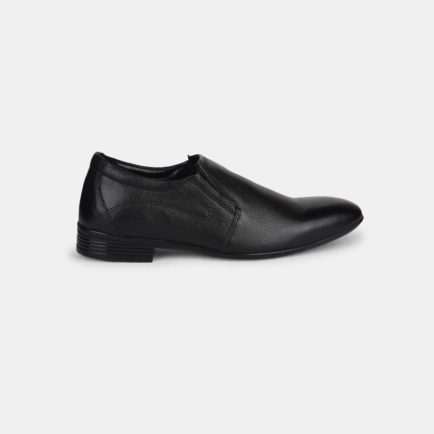 Bata black leather formal slip-on shoes for men