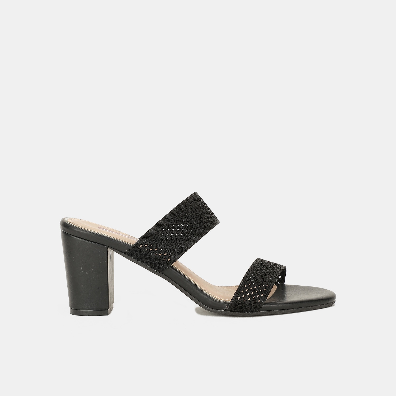 Bata black block heel mules for women