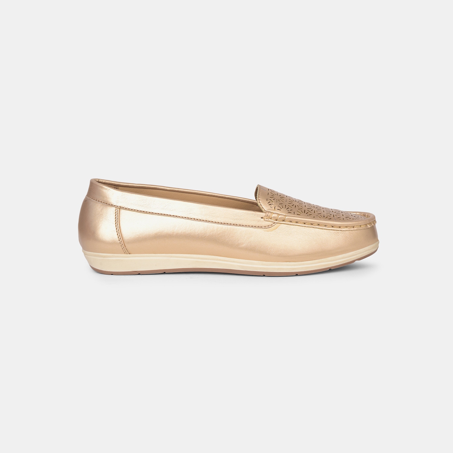 Bata Gold Loafers For Women