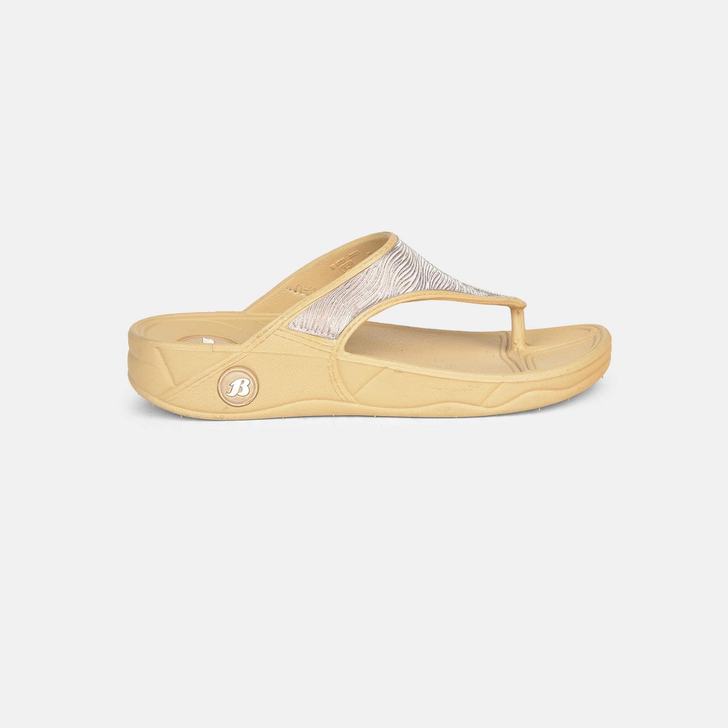 Bata Beige Flat Thongs for Women
