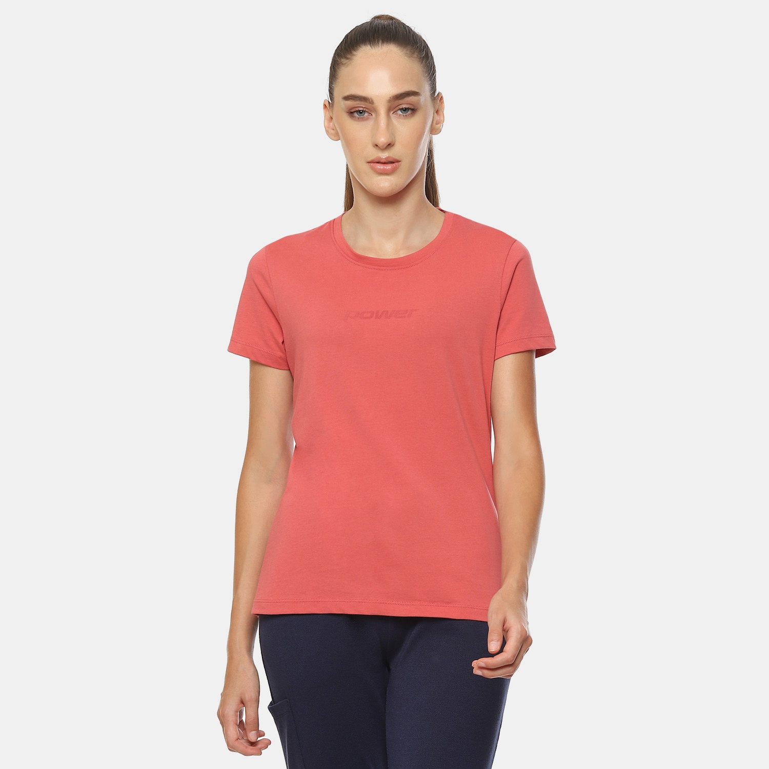 Power Tan Light Brown T-Shirt For Women