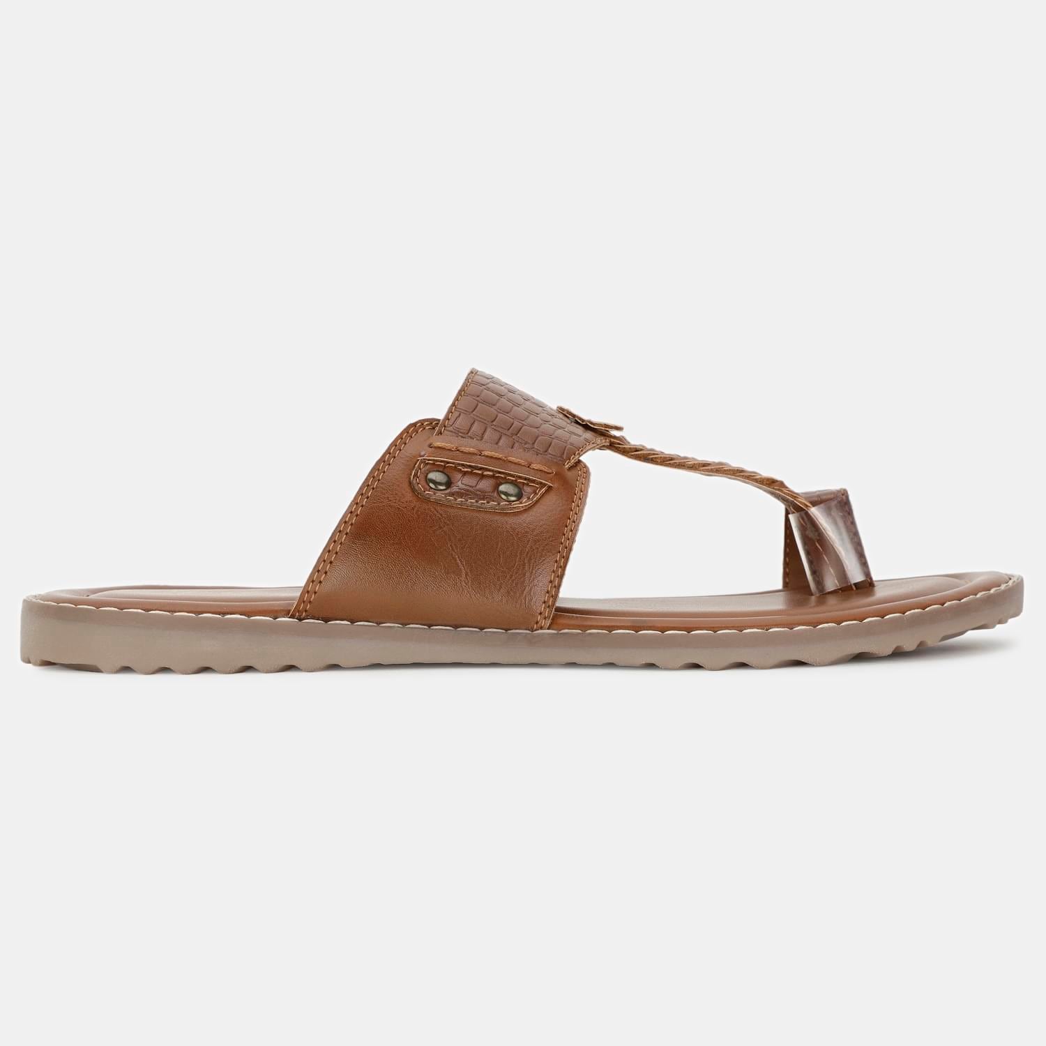 Bata brown chappal for men