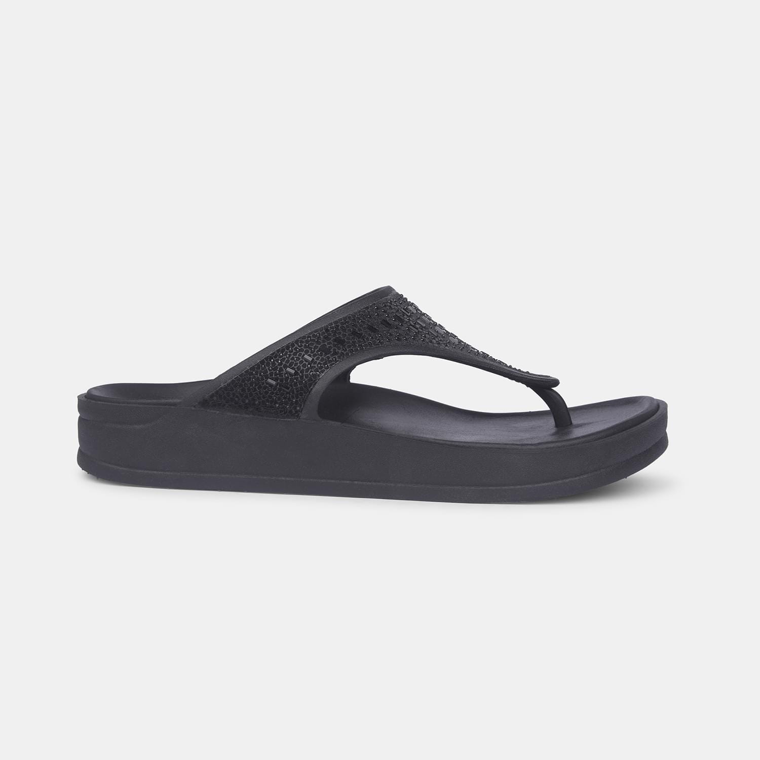 Bata Black Thong For Women