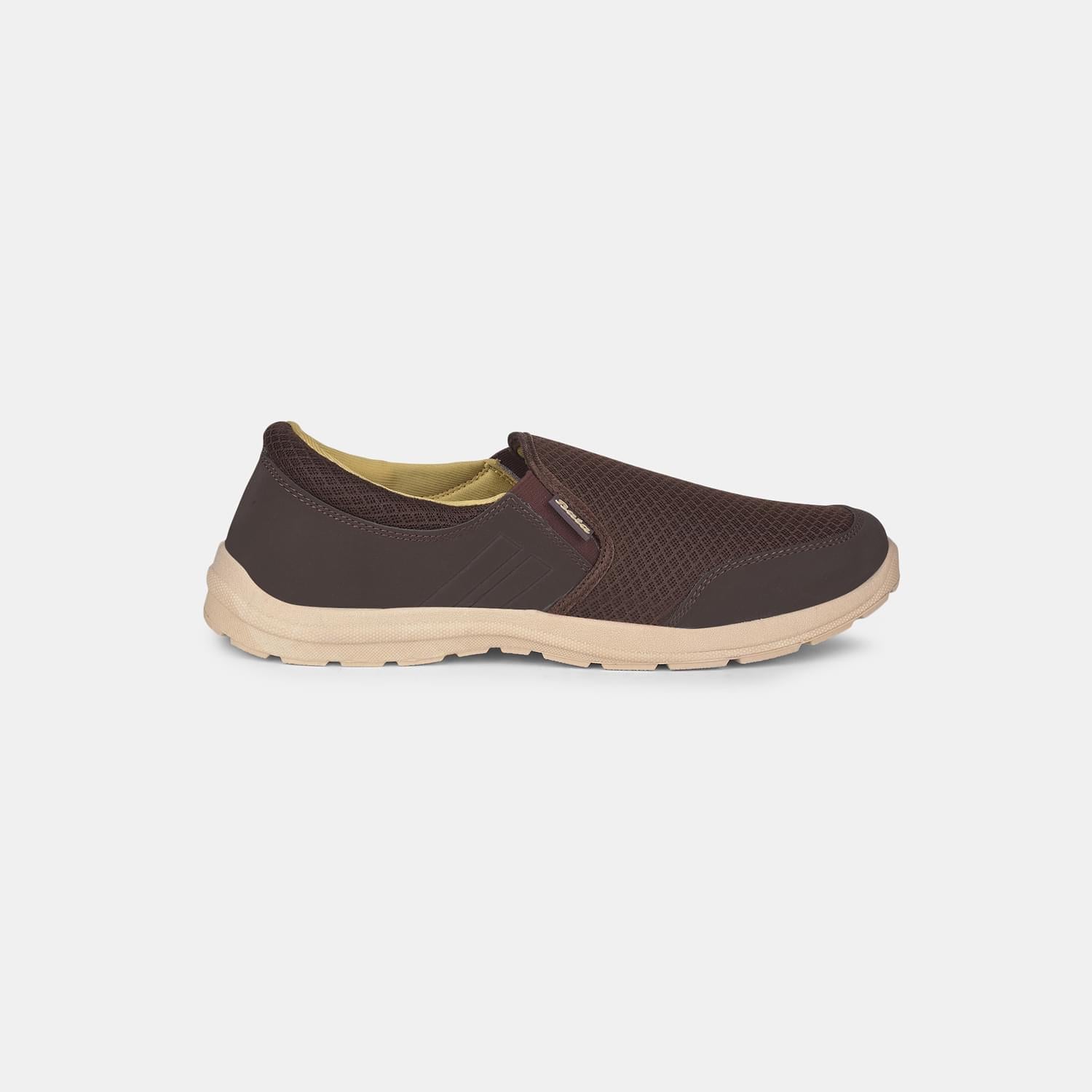 Bata dark brown mesh slip-on walking shoes for men