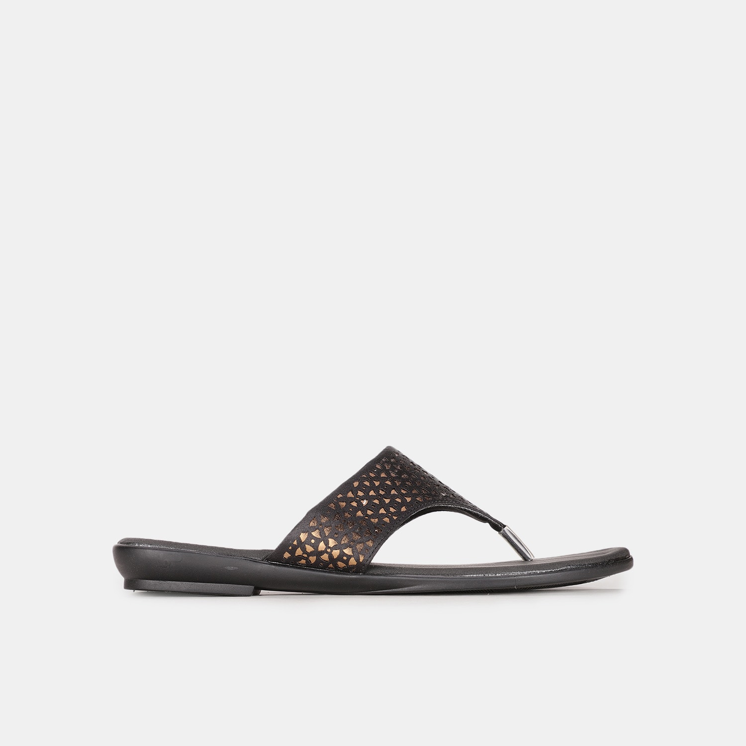 Bata black casual thong slippers for women