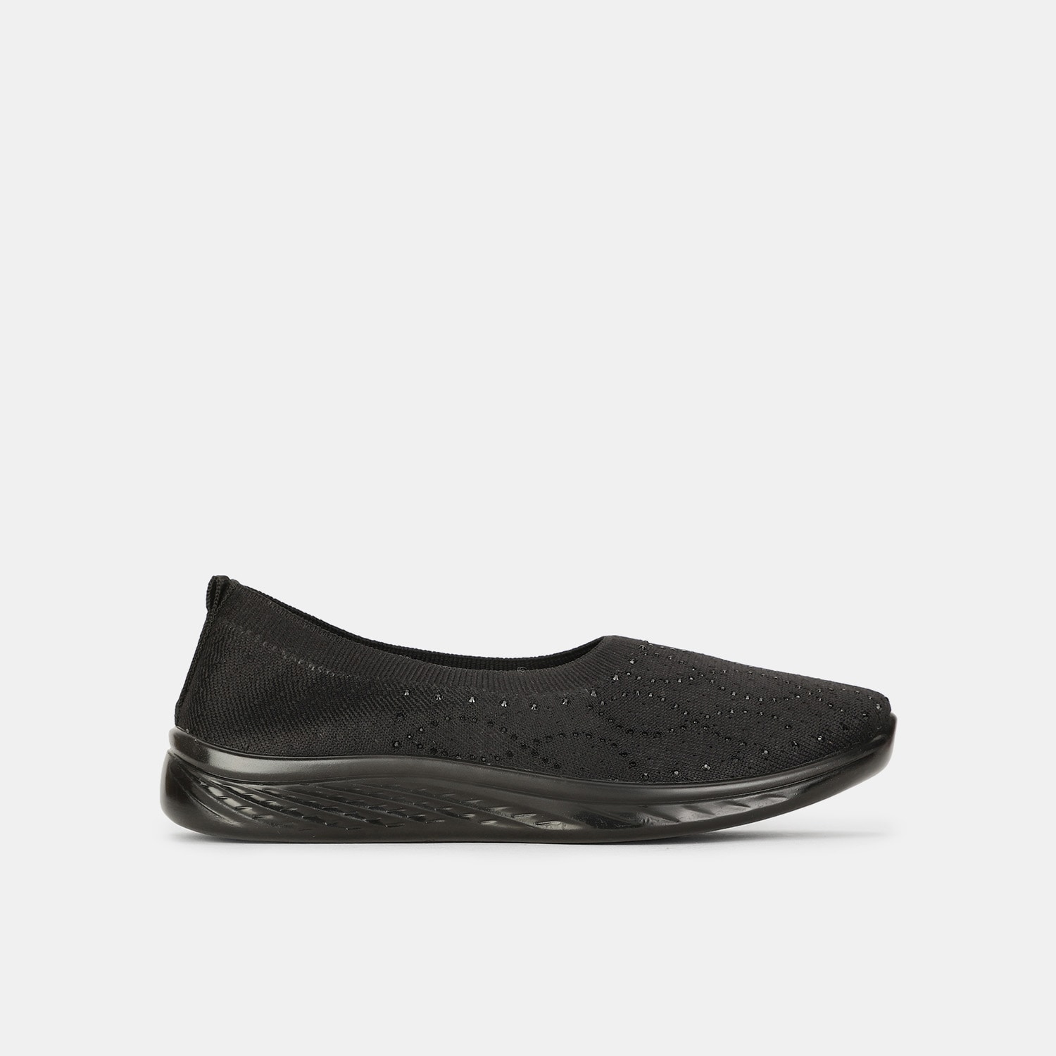 Bata black textile slip-on ballerinas for women