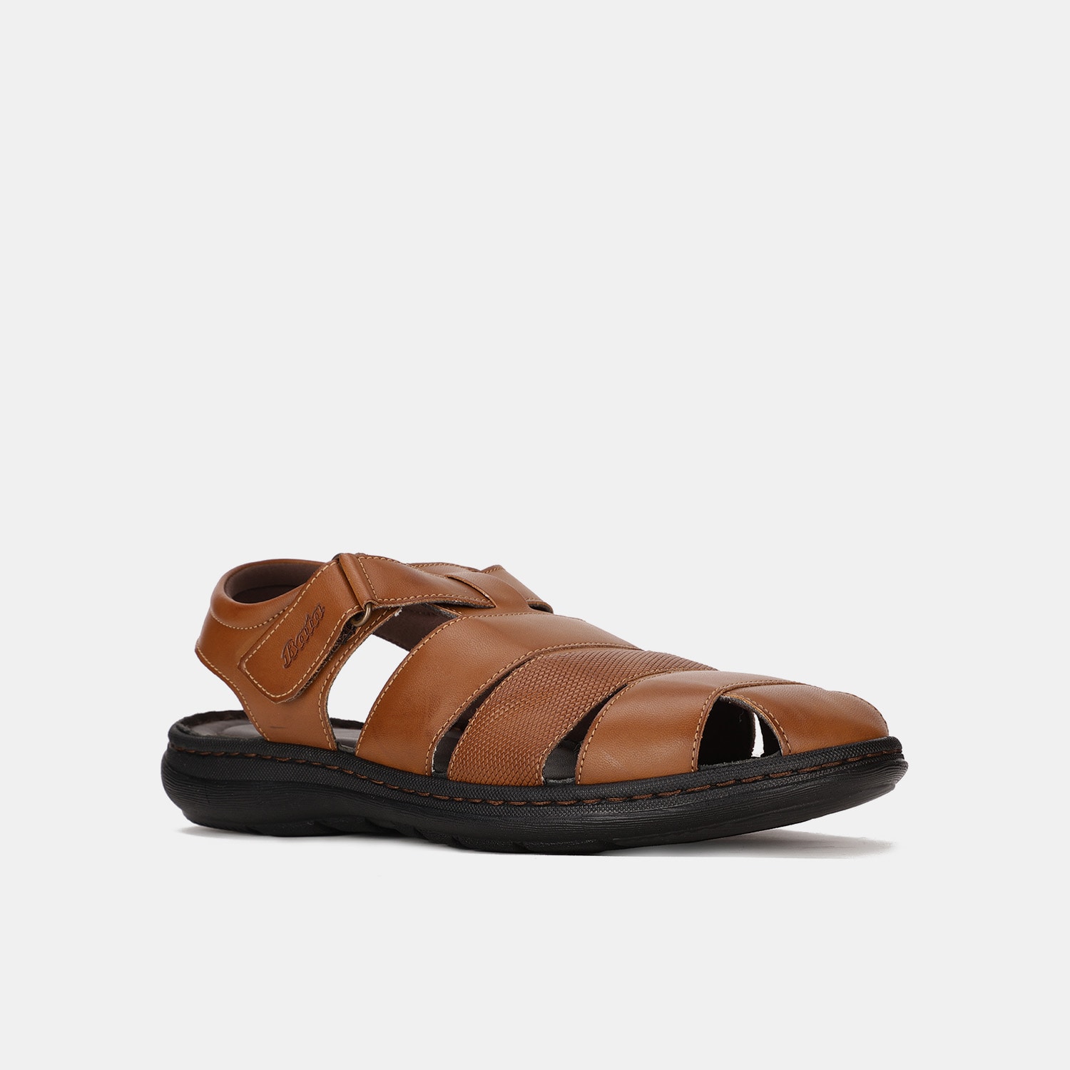 Bata tan fishermen sandals with velcro closure for men