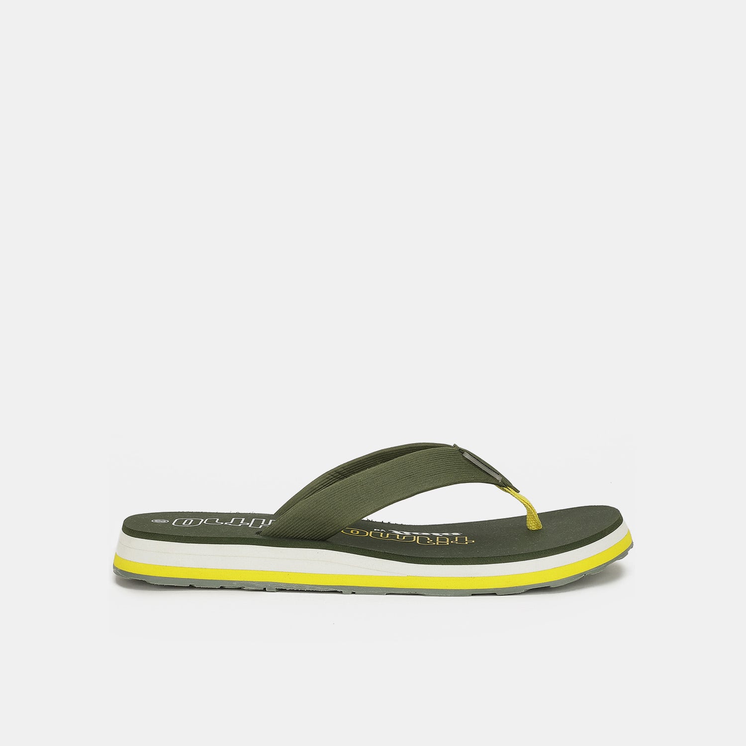 Bata sunshine olive flip-flops for men