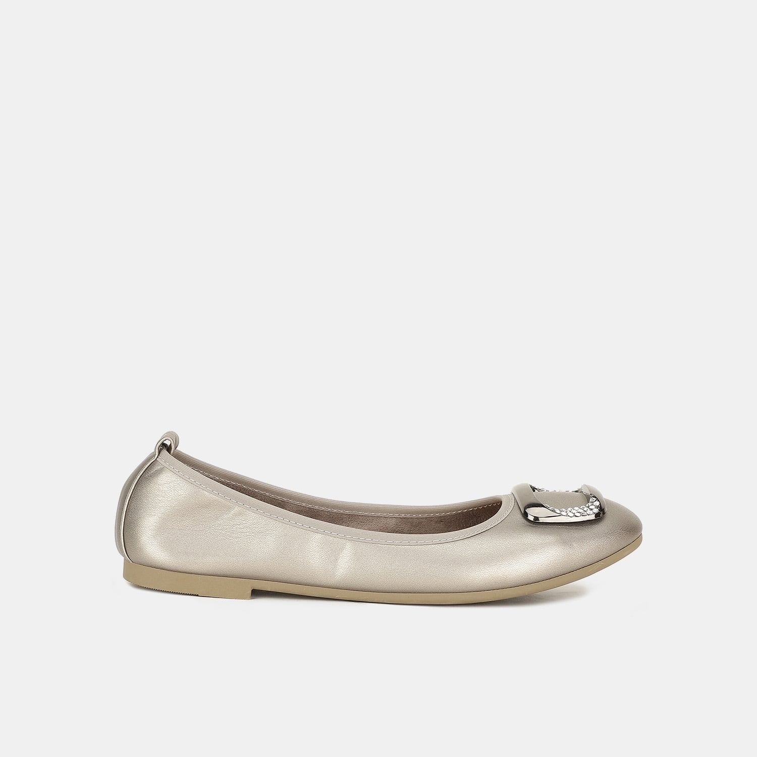 Bata grey casual ballerina flats for women