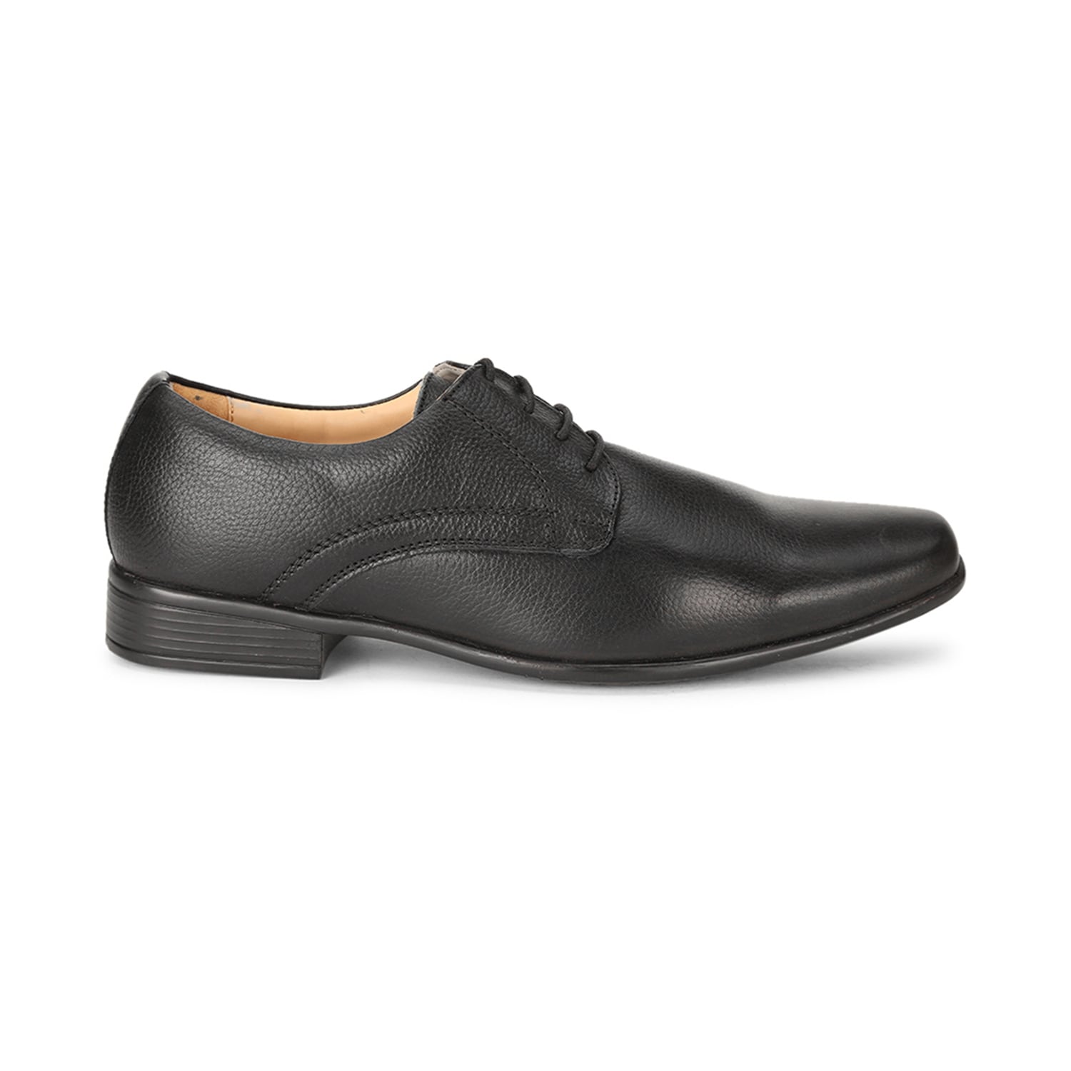 Bata black leather formal derby-style shoes for men