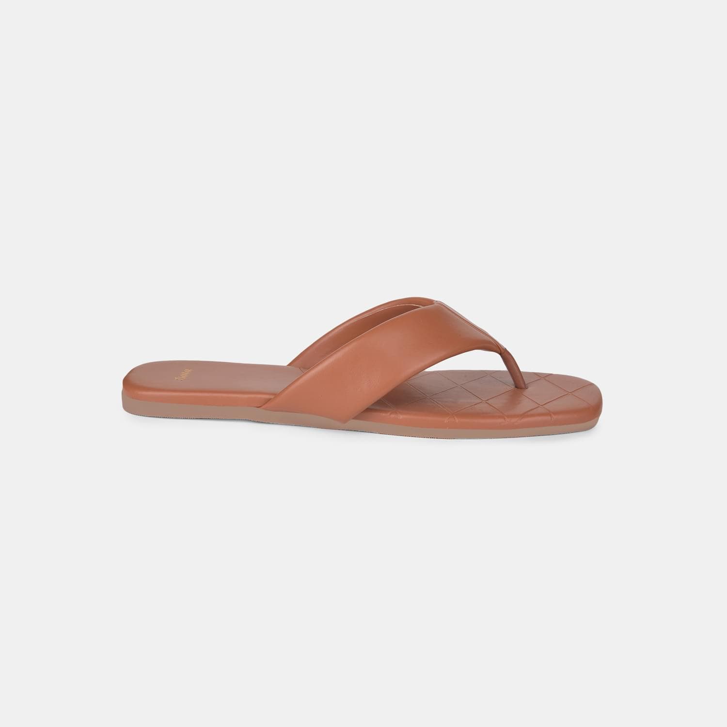 Bata tan open toe flat thongs for women