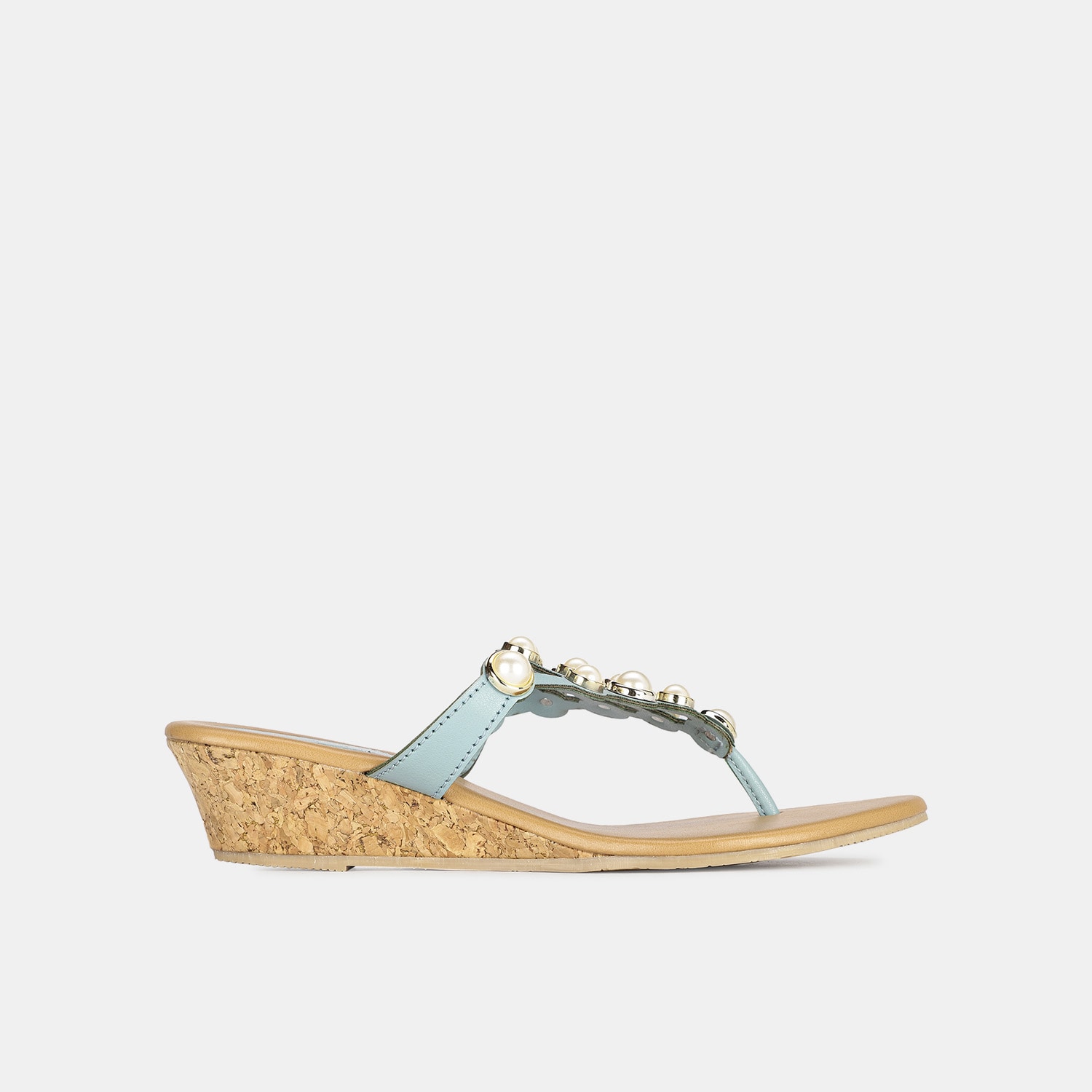 Bata Blue Heel Thongs for Women