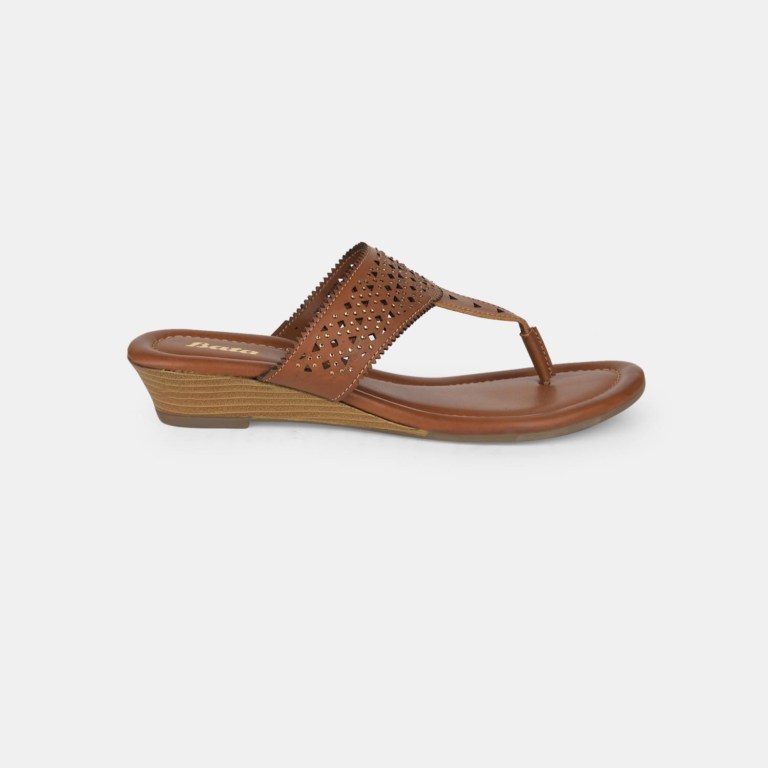Bata copper casual wedge heel thongs for women