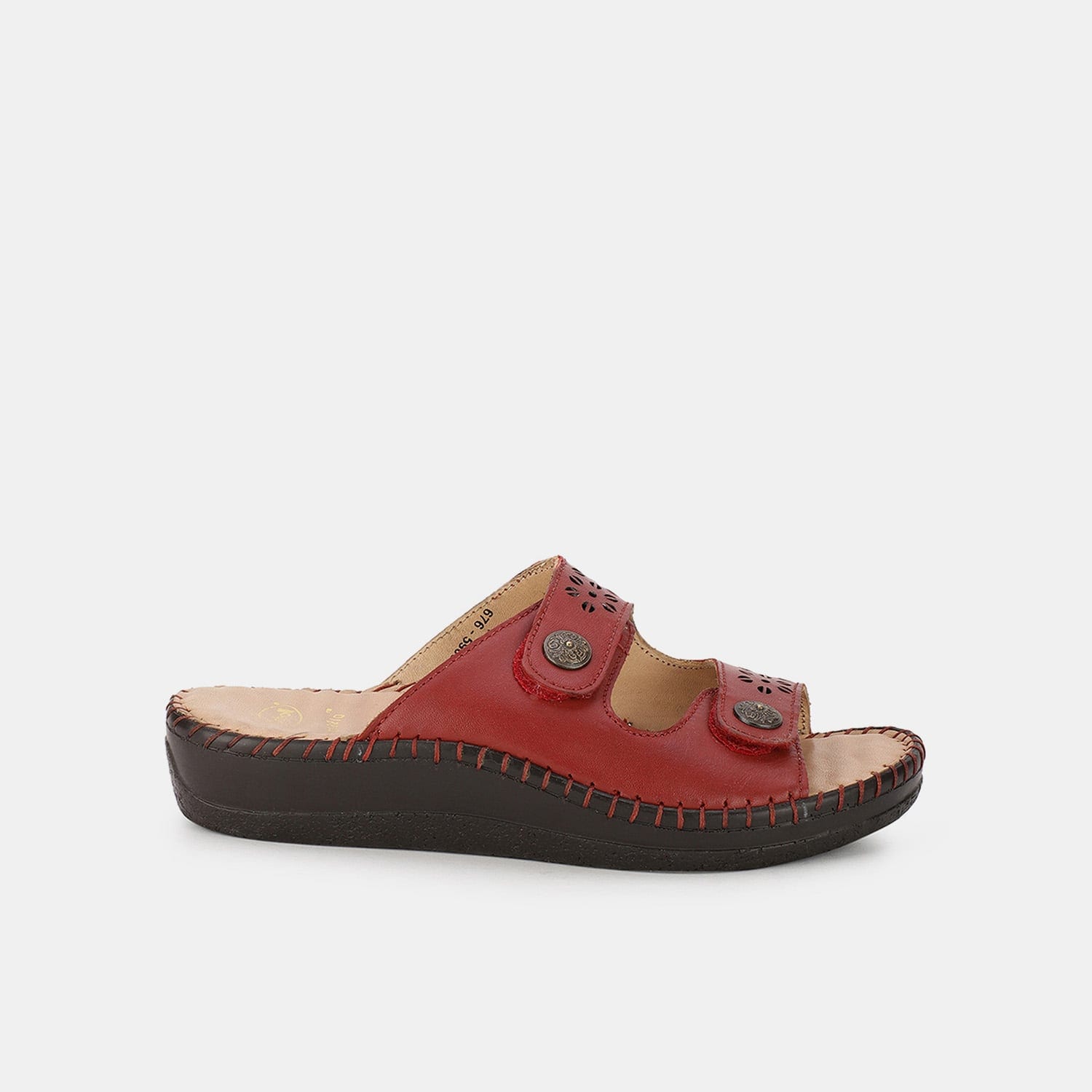 Scholl maroon leather casual mule slippers for women