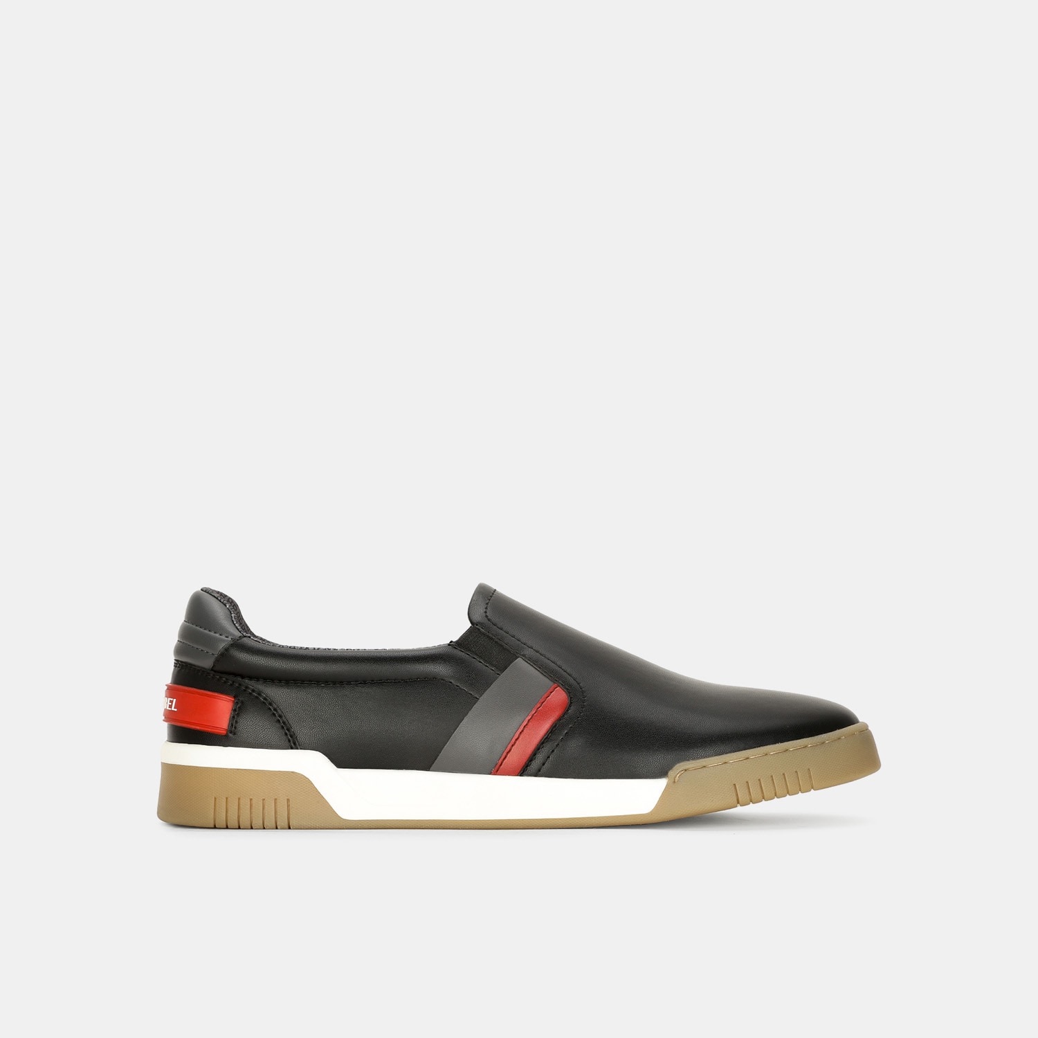 Red Label Black Slip-on Casual Shoes for Men