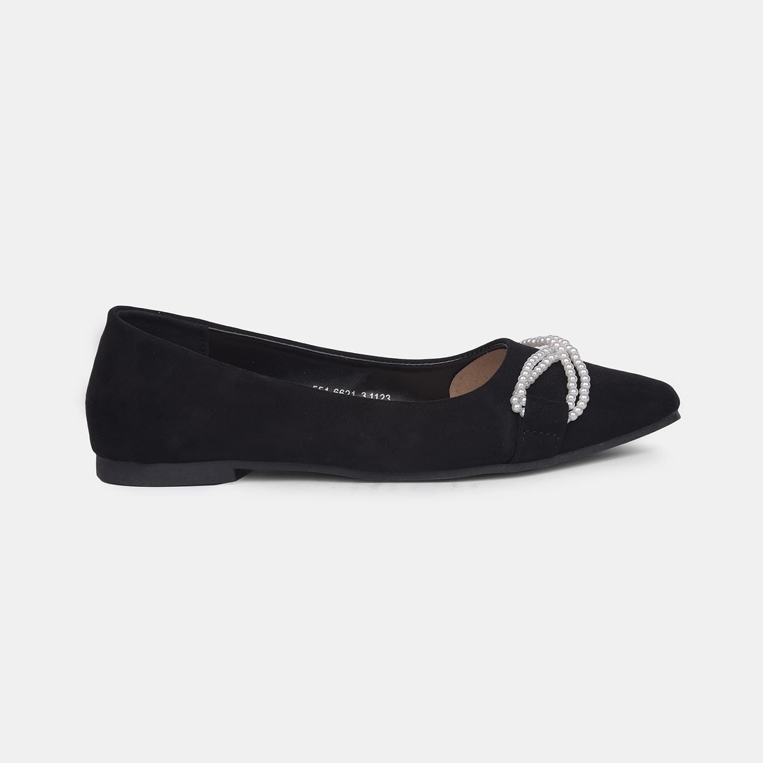 Bata black embellished ballerina flats for women