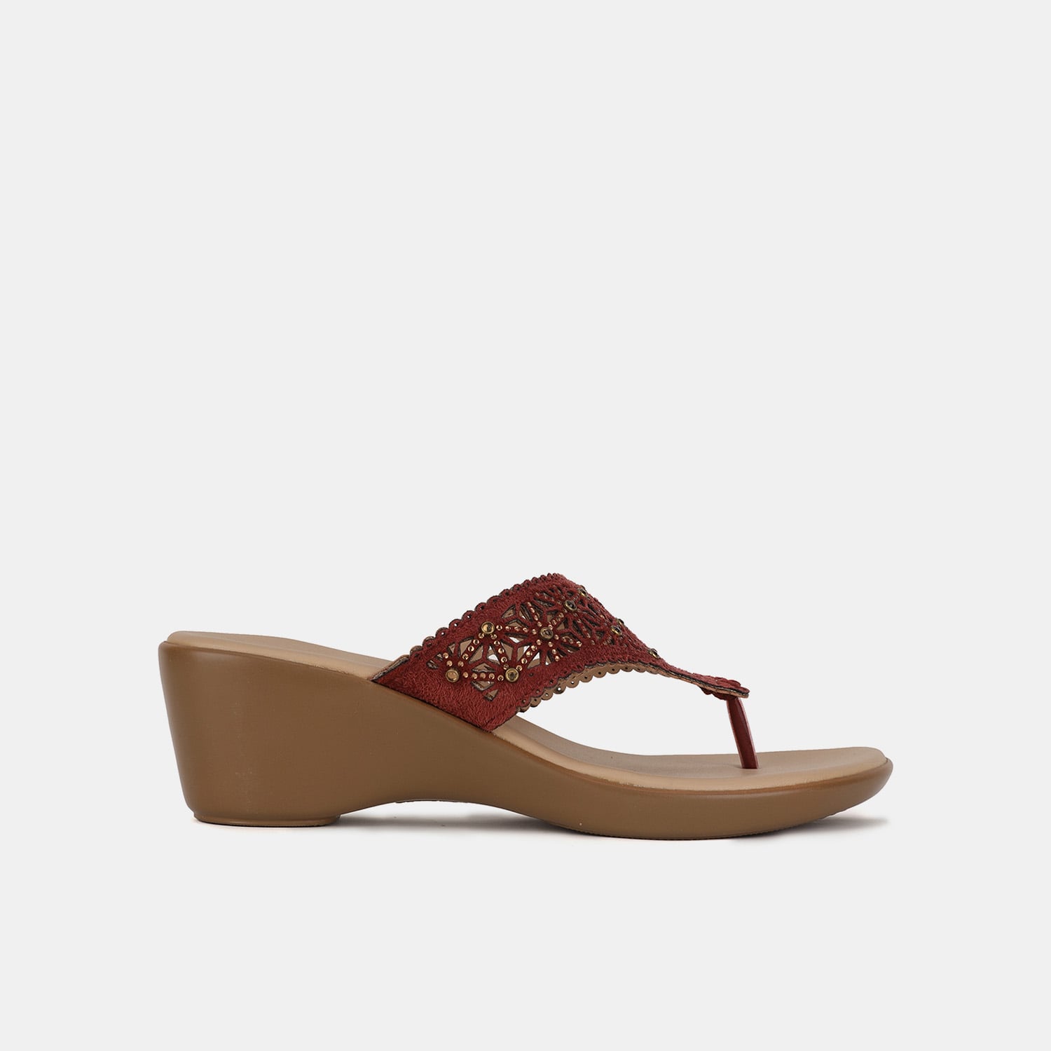 Bata Red Chappal For Women