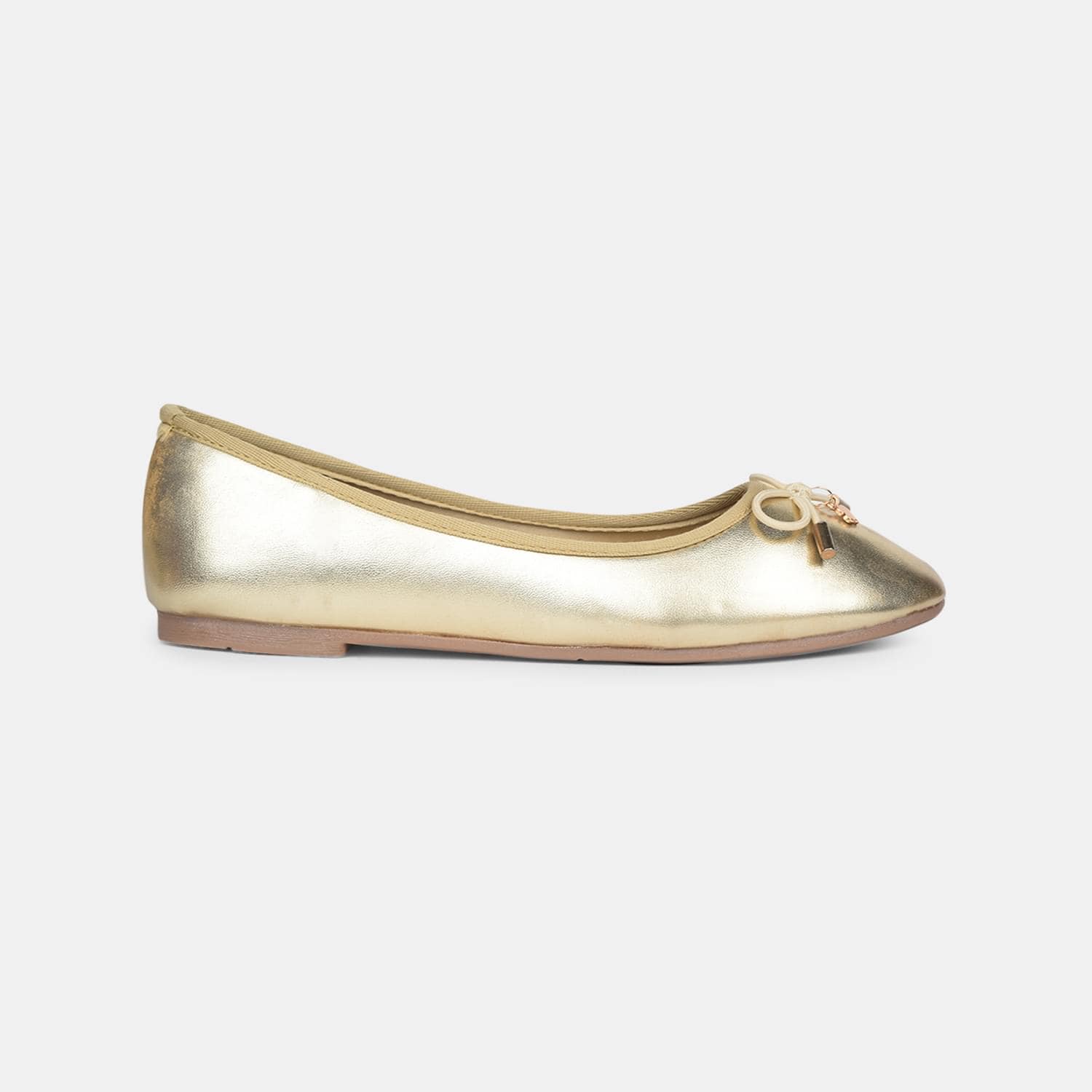 BATA GOLD BALLERINA FOR WOMEN