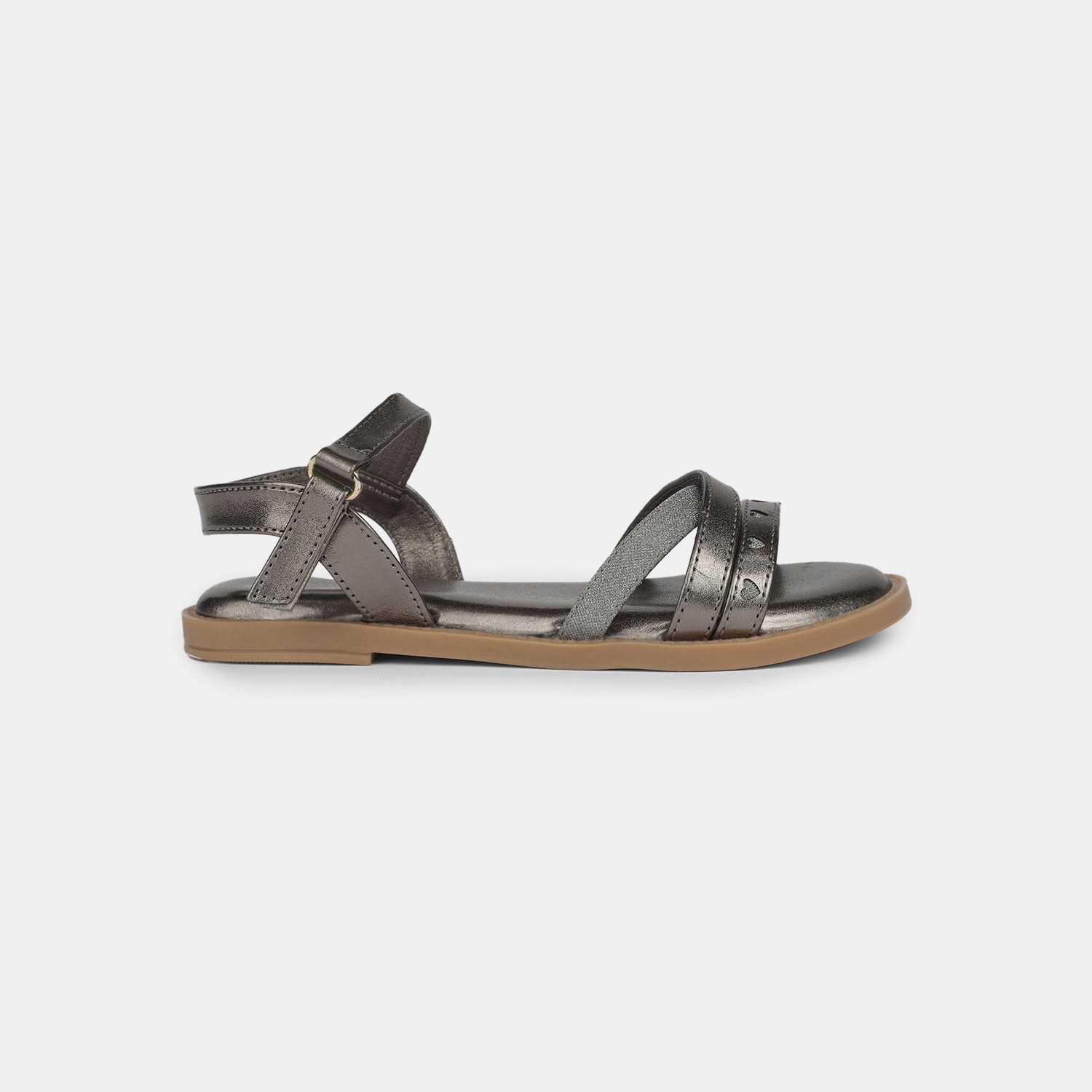 Bubblegummers Gunmetal Sandal For Kids