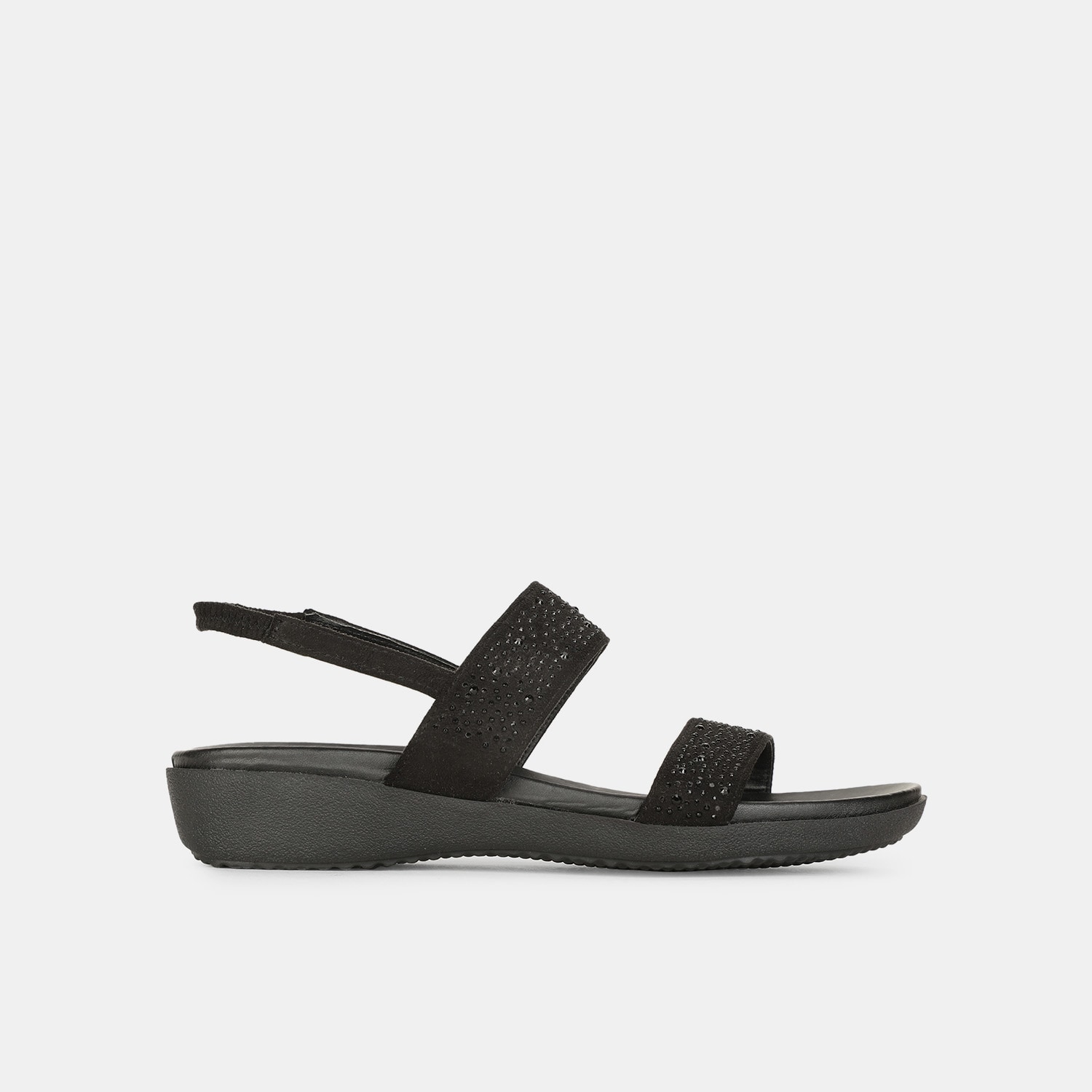 Bata black casual open toe sandals for women
