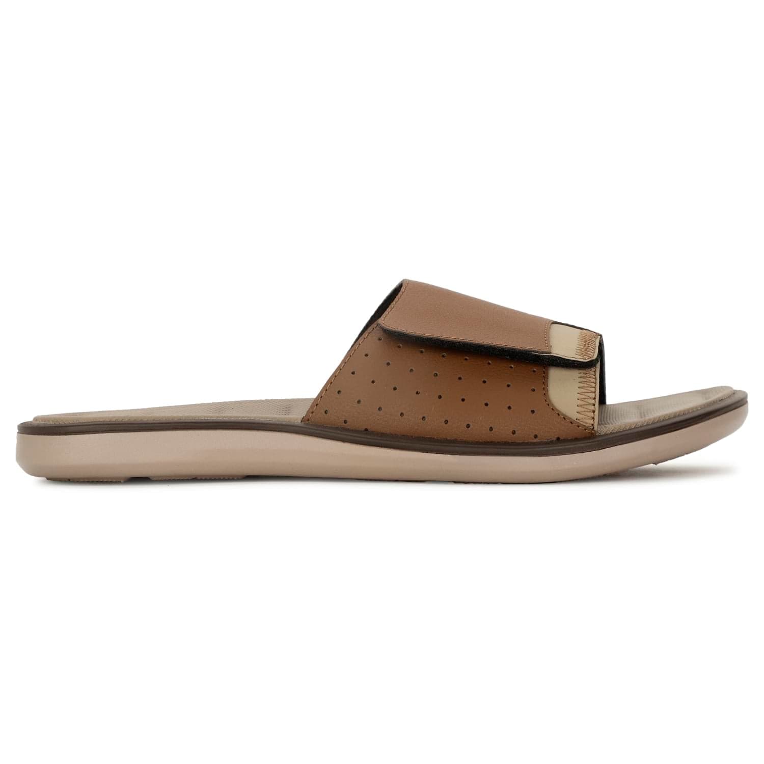 BATA LIGHT BROWN SLIPPERS FOR MEN