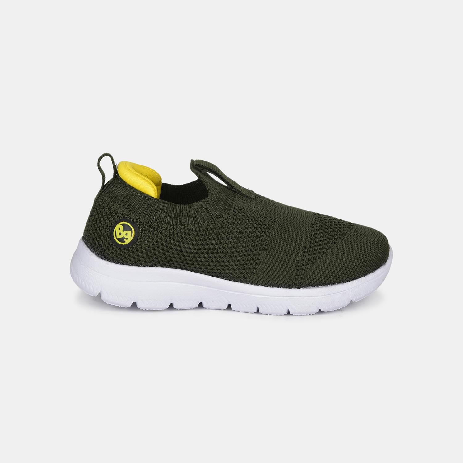 Bubblegummers olive textile casual slip-on shoes for kids