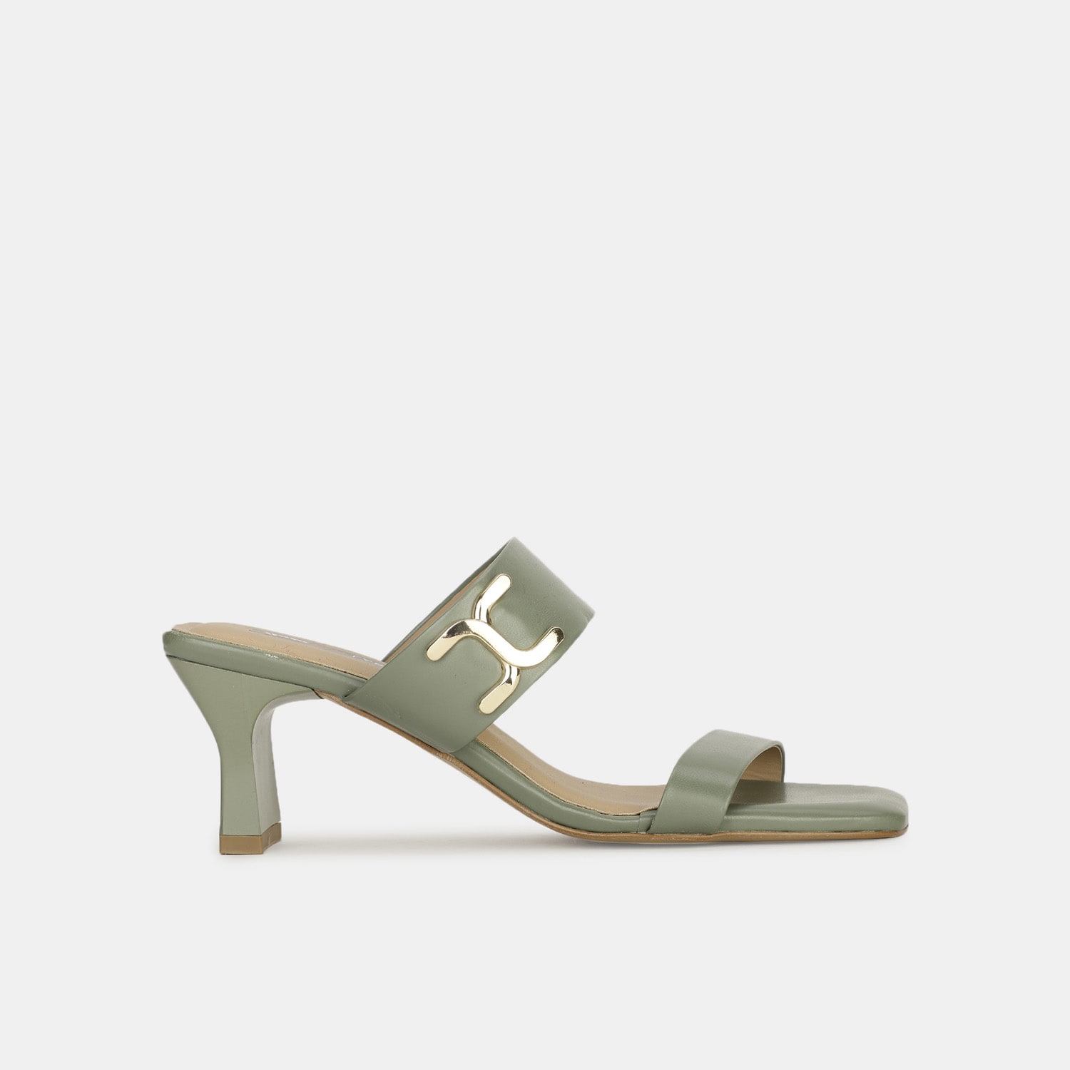 Red Label Olive Mules for Women