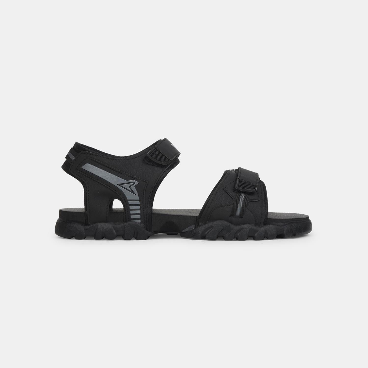 Power Black Sports Sandals For Men