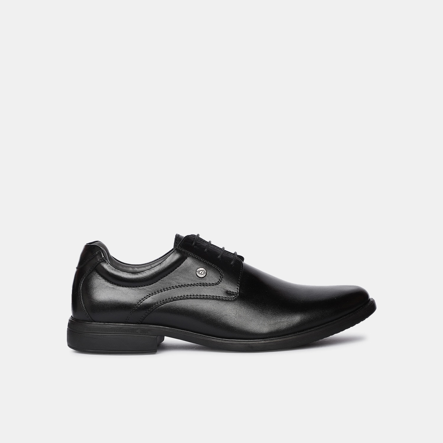 Bata black leather formal derby-style shoes for men