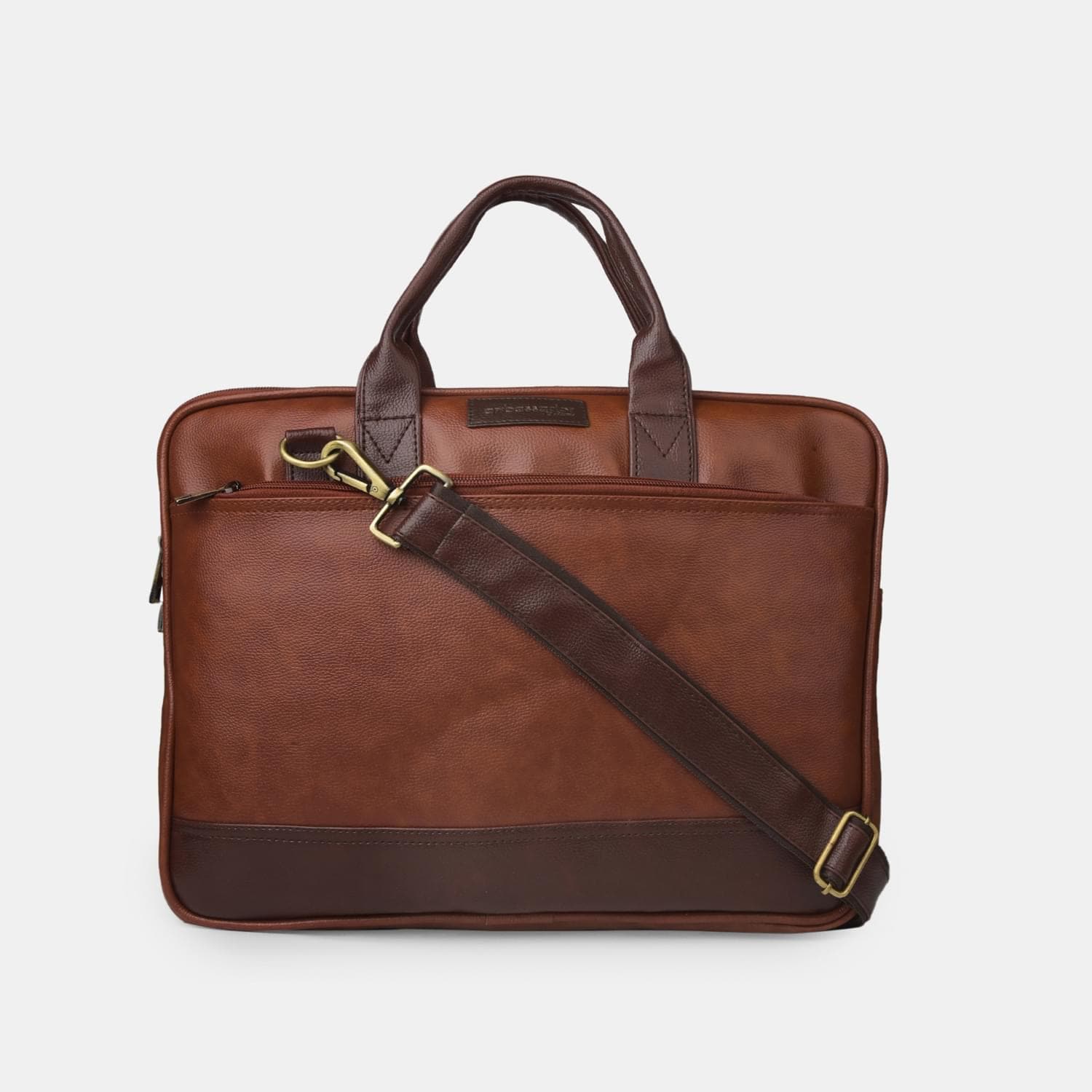 North star tan and brown laptop bag for men