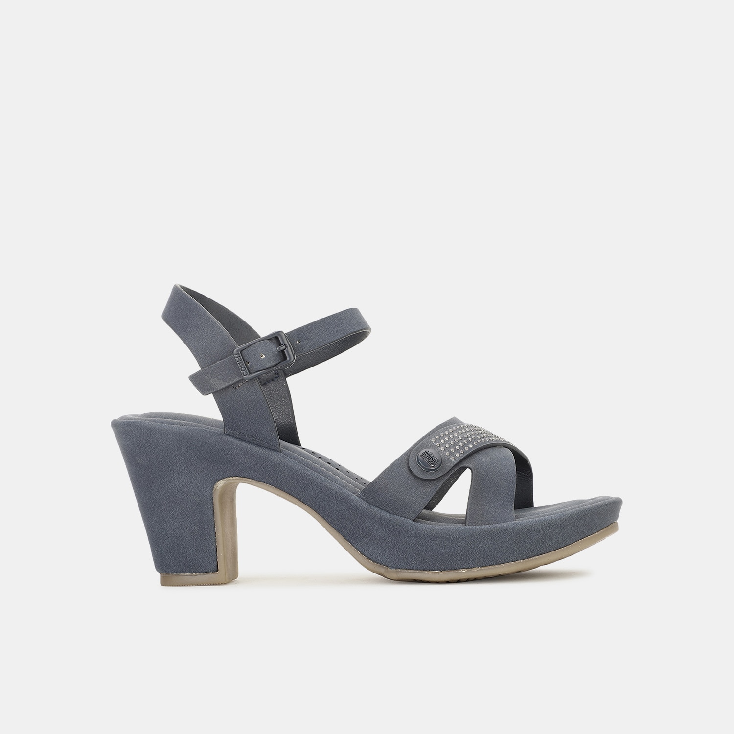 Bata comfit navy block heel sandals for women