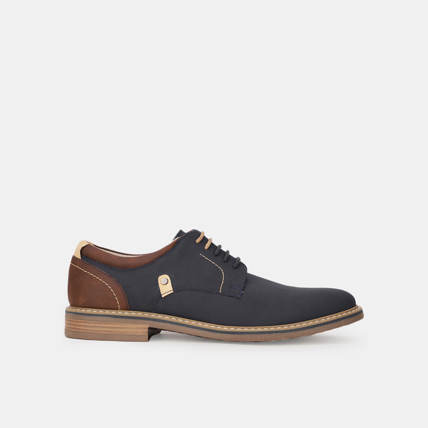 Bata navy casual derby-style shoes for men